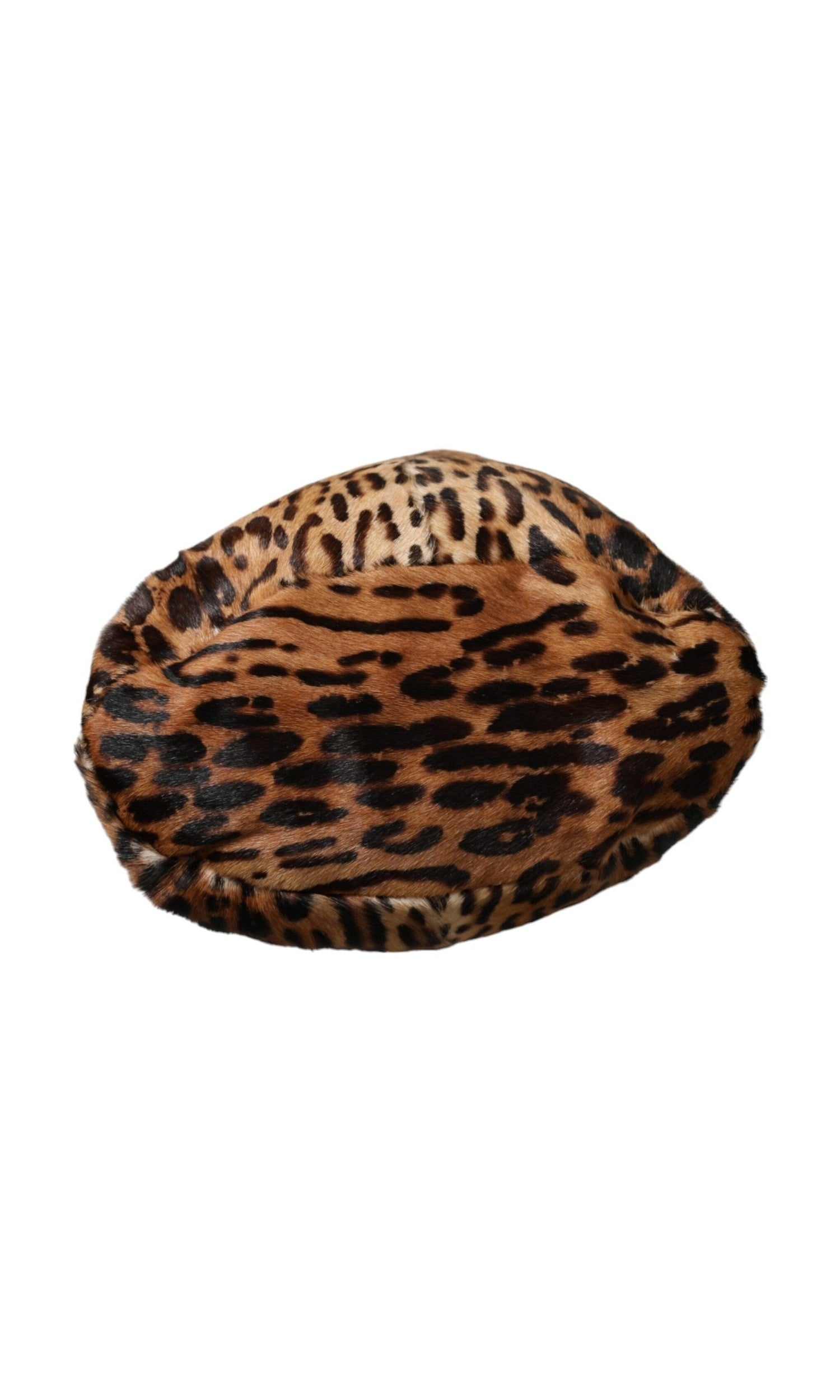 Dolce & Gabbana Leopard Fur Women Bucket Brown Hat Glam Steals