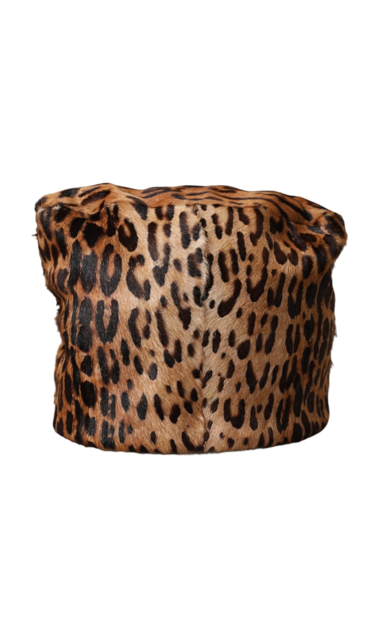 Dolce & Gabbana Leopard Fur Women Bucket Brown Hat Glam Steals
