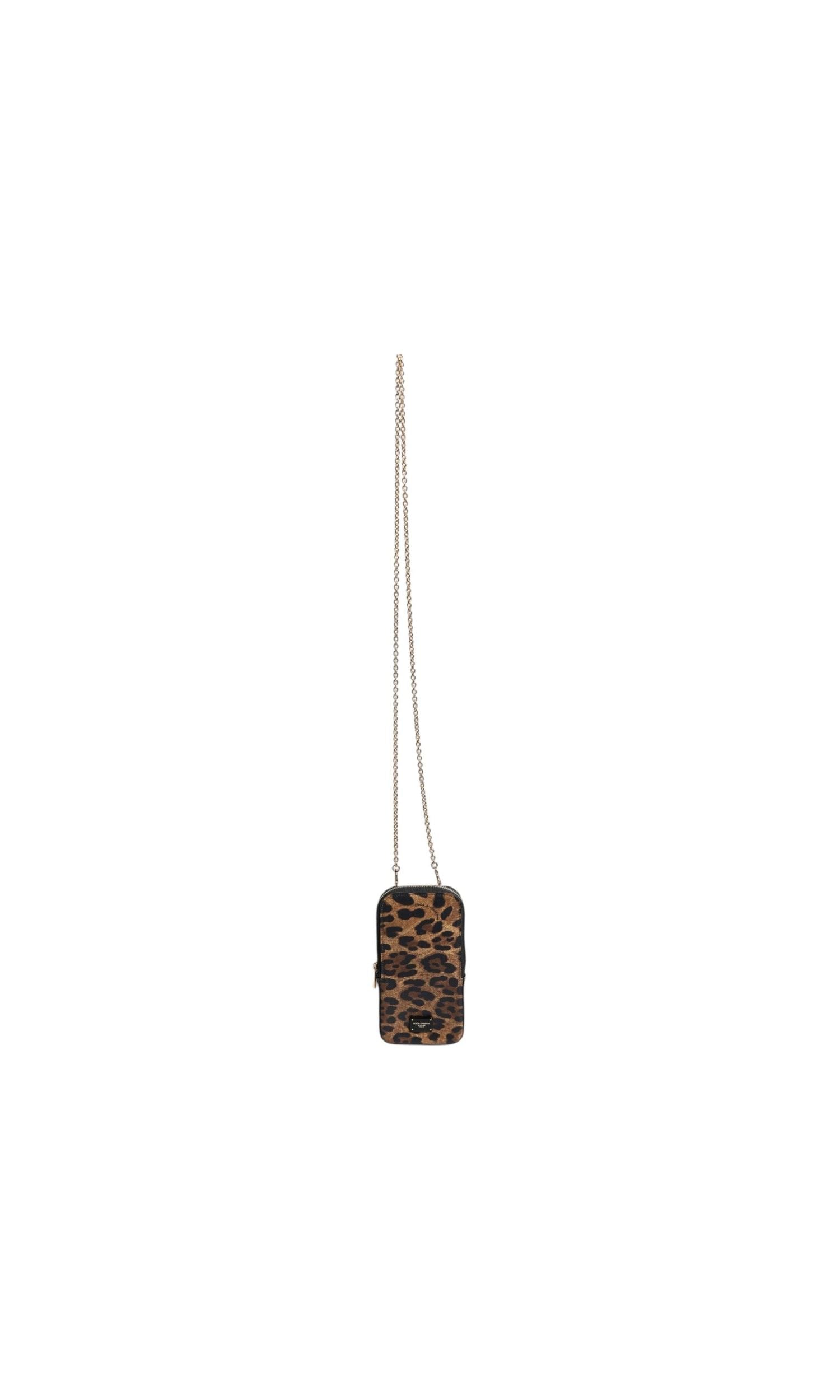 Dolce & Gabbana Leopard Print Dauphine Leather Zip Around Brown Wallet Glam Steals
