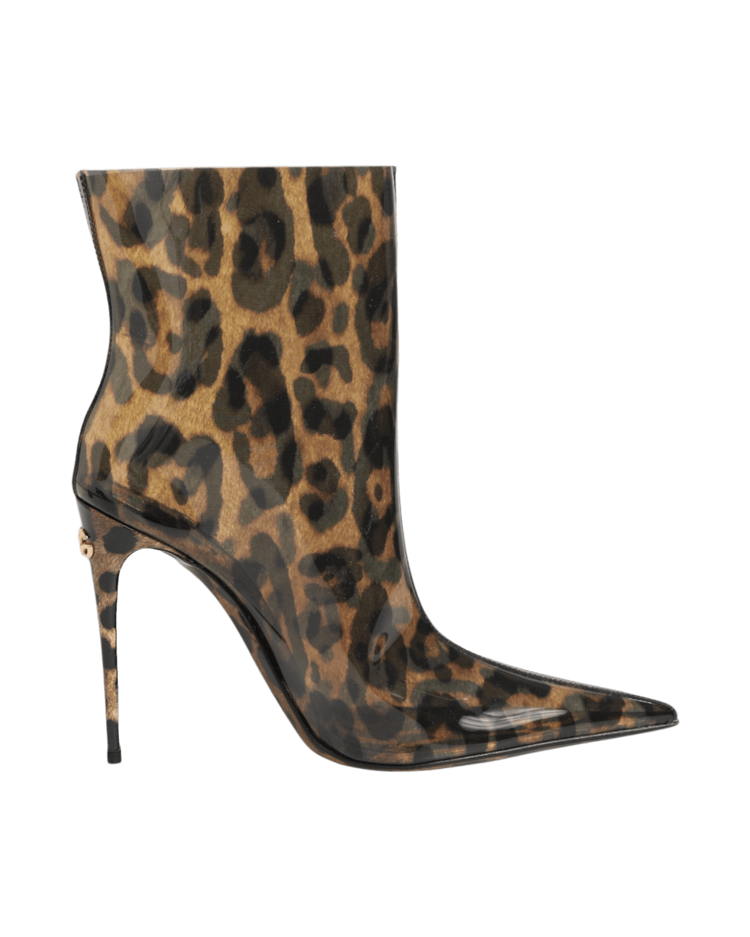 Dolce & Gabbana Leopard Print Pvc Pointed Toe Boots Shoes Glam Steals