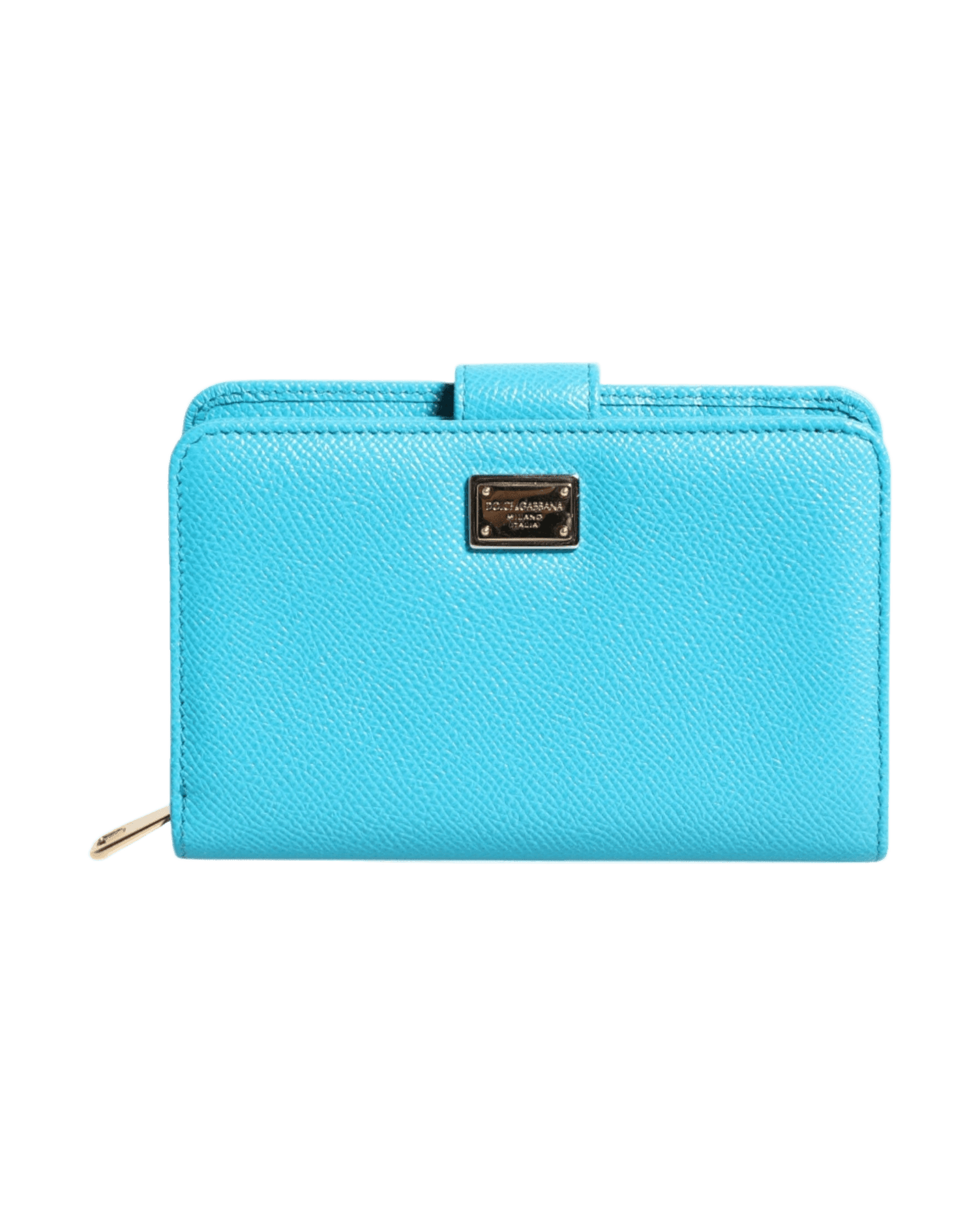 Dolce & Gabbana Light Blue Leather Bifold Continental Clutch Wallet Wallets