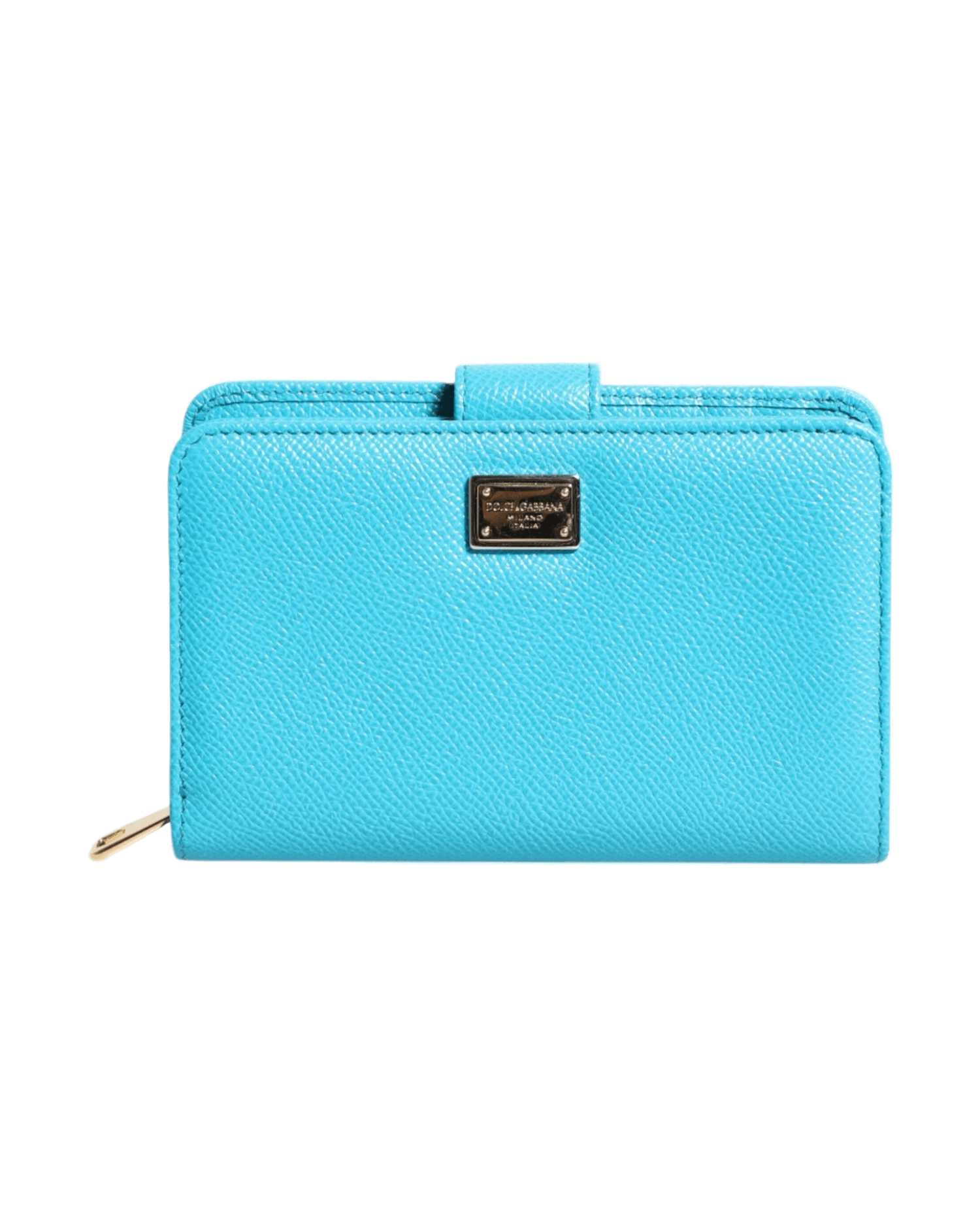 Dolce & Gabbana Light Blue Leather Bifold Continental Clutch Wallet Glam Steals