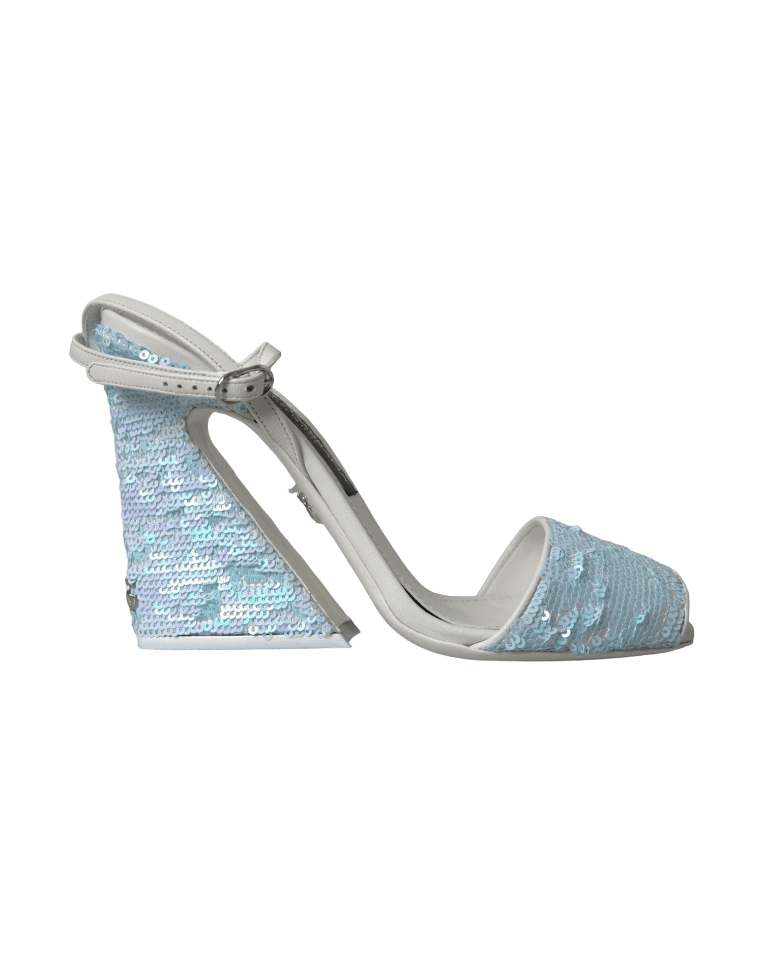 Dolce & Gabbana Light Blue Sequin Ankle Strap Sandals Shoes Glam Steals