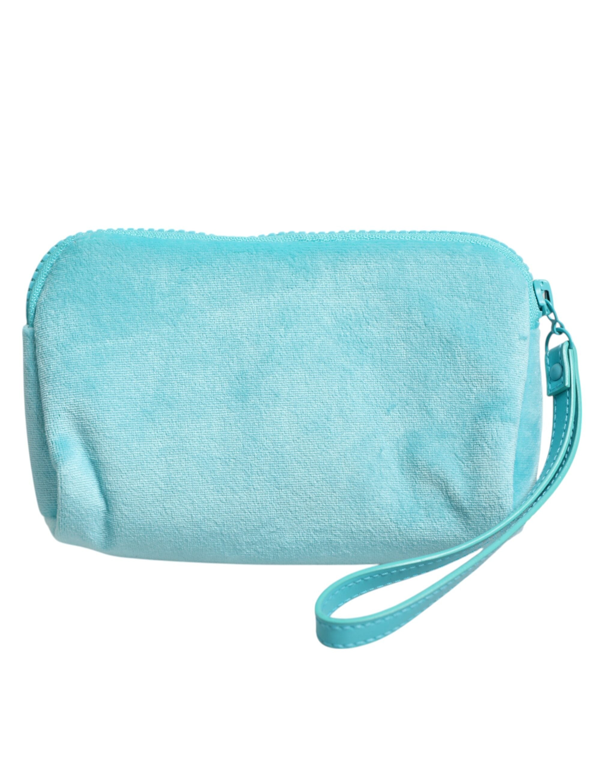 Dolce & Gabbana Light Blue Solid Logo Clutch Sunglasses Holder Pouch Bag Glam Steals