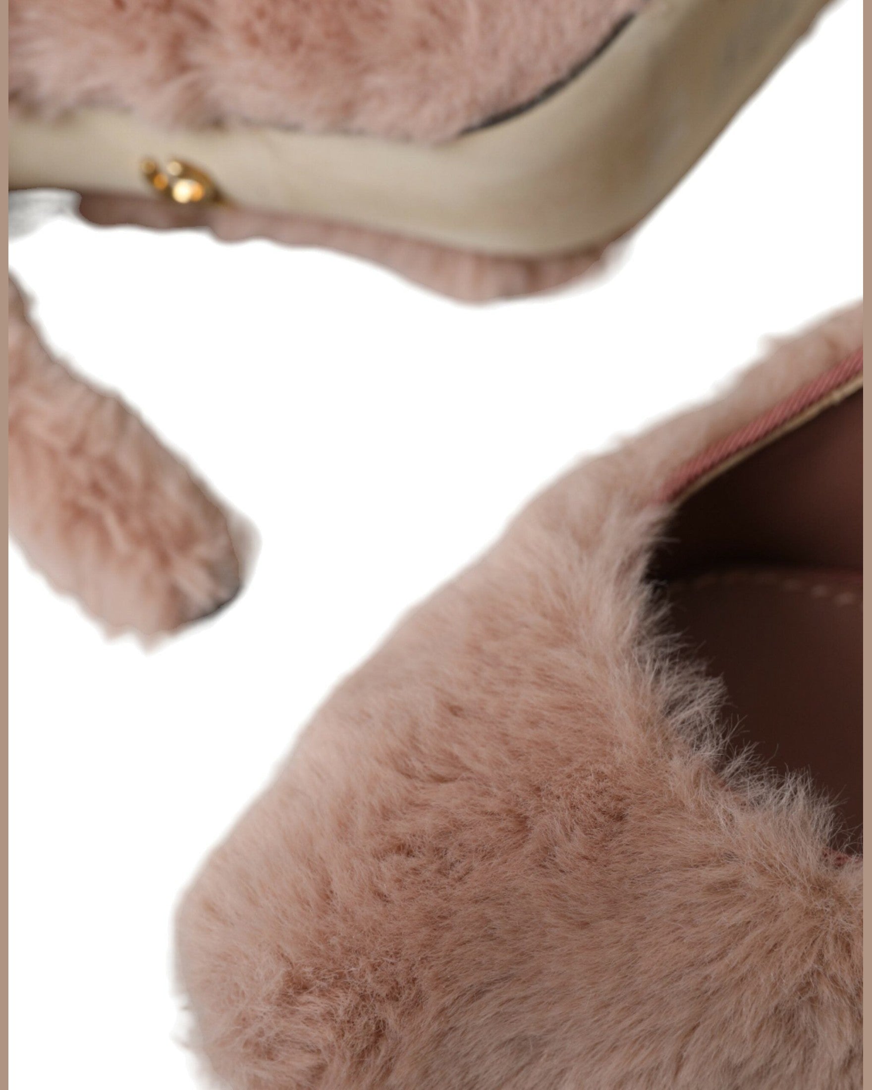 Dolce & Gabbana Light Pink Faux Fur Heels Pumps Shoes Glam Steals