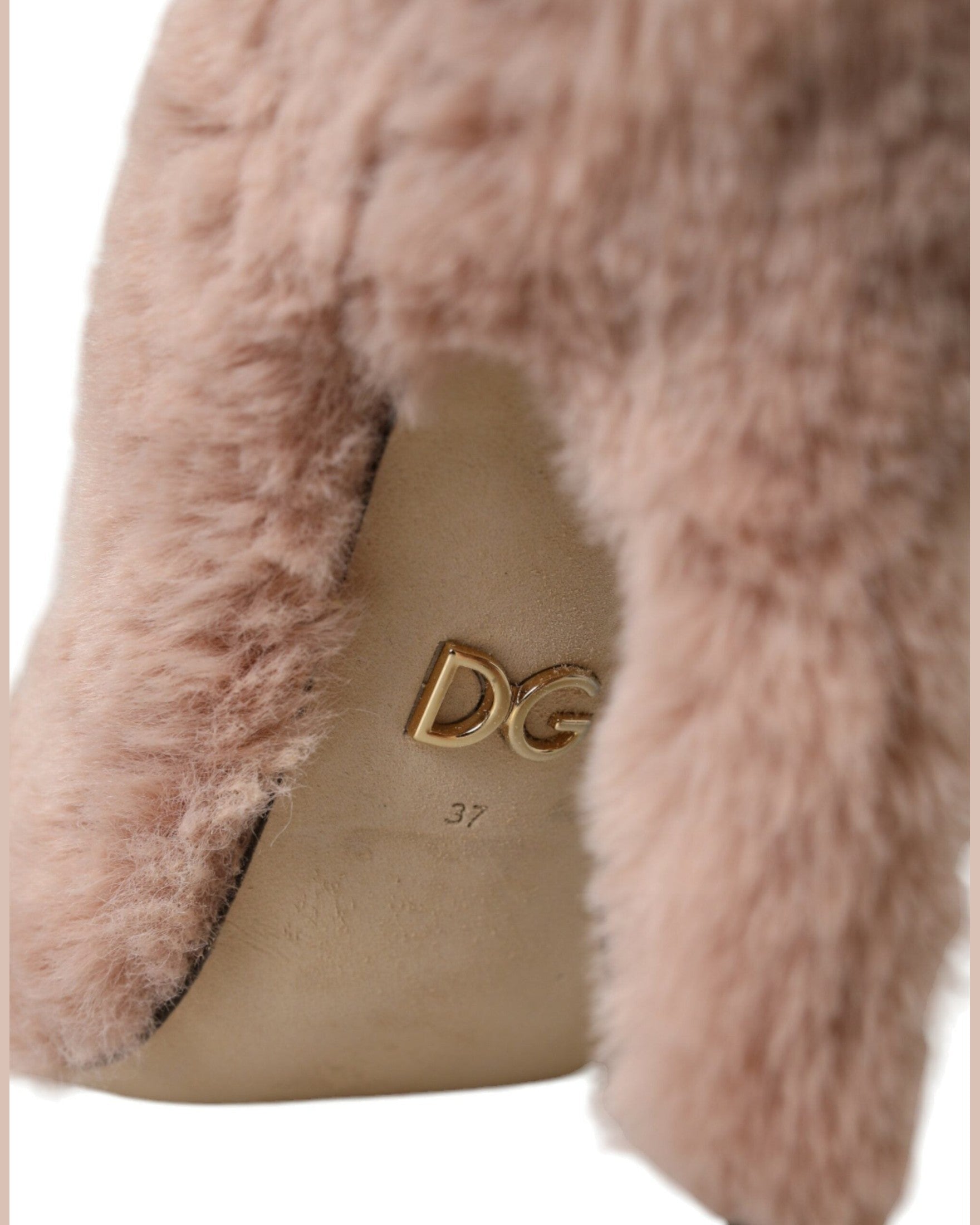 Dolce & Gabbana Light Pink Faux Fur Heels Pumps Shoes Glam Steals