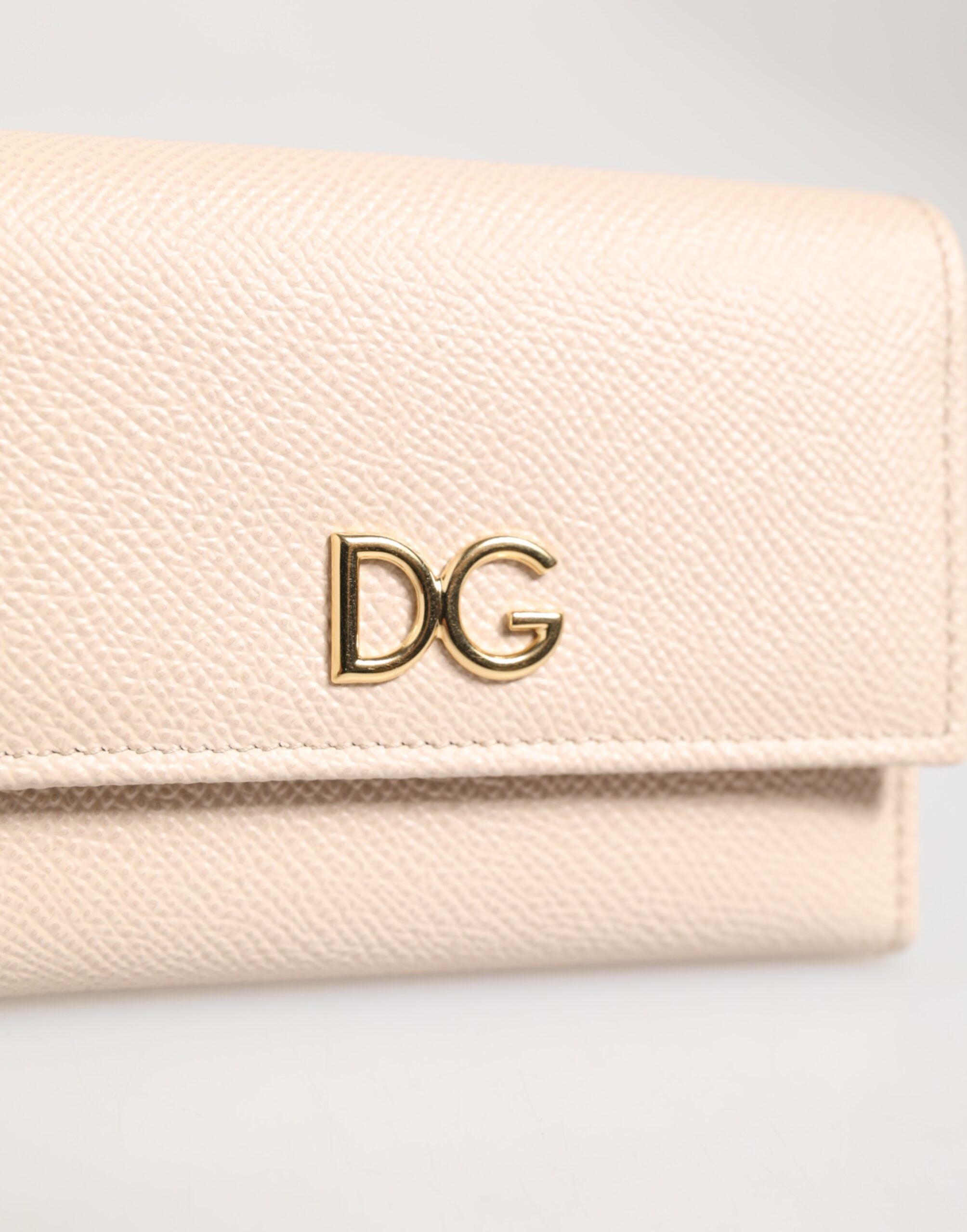 Dolce & Gabbana Light Pink Leather Calf Dg Logo French Flap Wallet Glam Steals