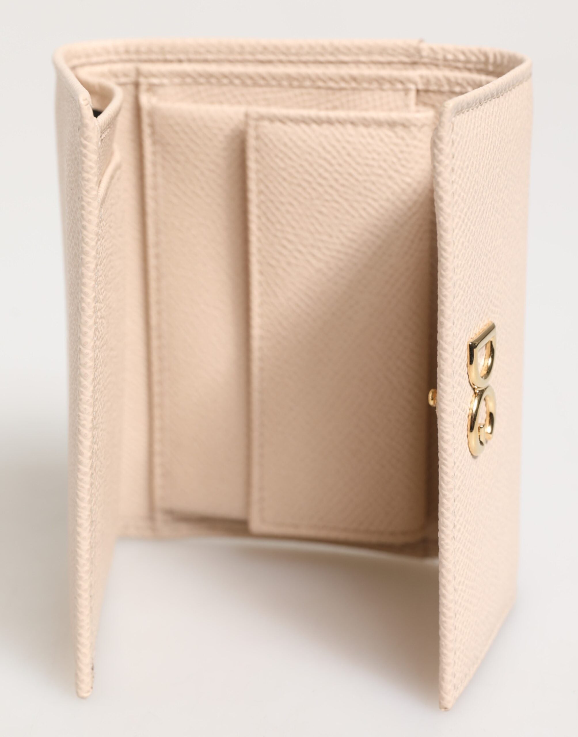 Dolce & Gabbana Light Pink Leather Calf Dg Logo French Flap Wallet Glam Steals