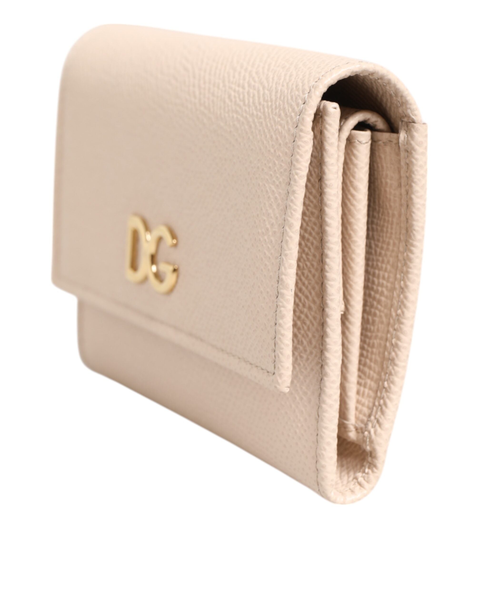 Dolce & Gabbana Light Pink Leather Calf Dg Logo French Flap Wallet Glam Steals