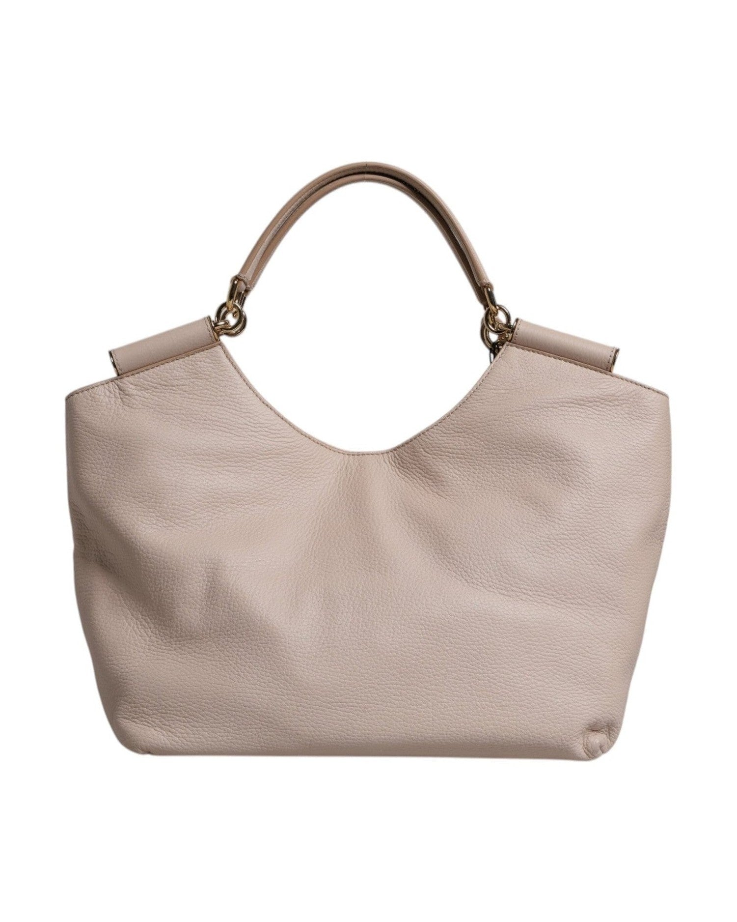 Dolce & Gabbana Light Pink Leather Deer Logo Plaque Tote Top Handle Bag Glam Steals