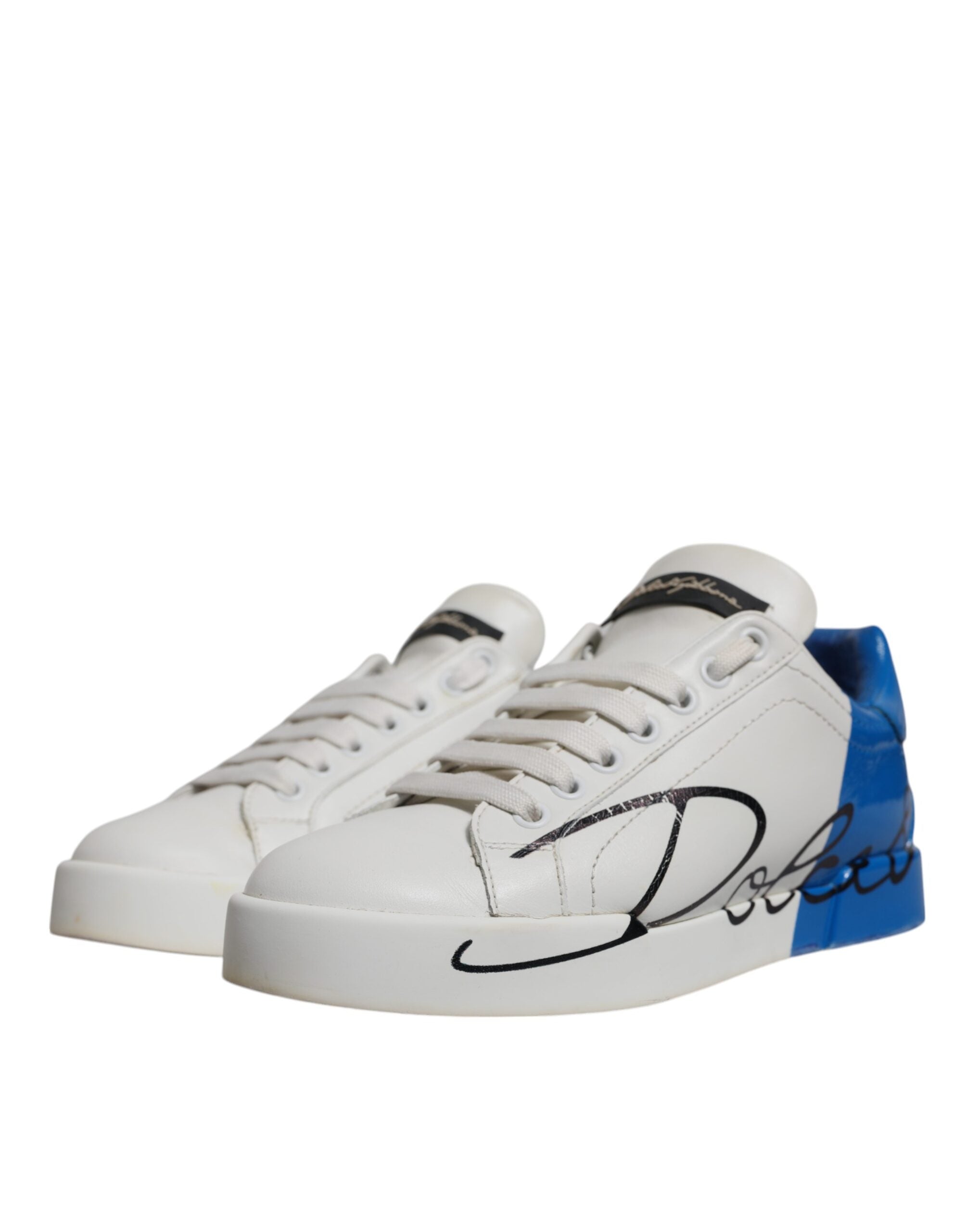 Dolce & Gabbana Logo Portofino Sneakers Blue Shoes Glam Steals