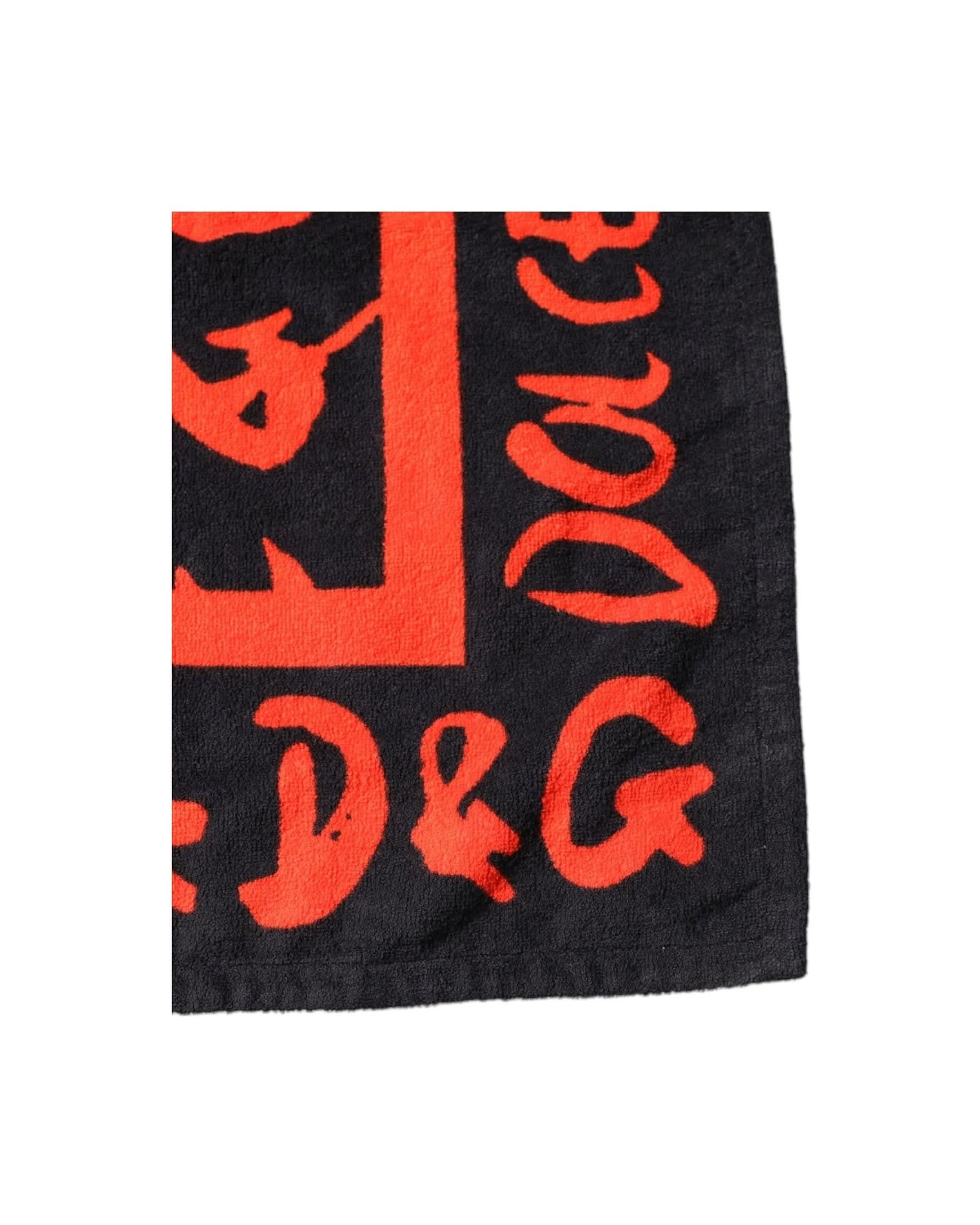 Dolce & Gabbana Red Logo Print Cotton Beach Towel Beach Towels