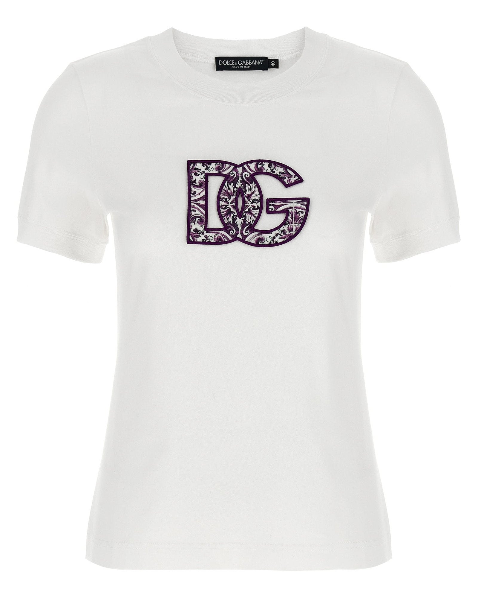 Dolce & Gabbana Maiolica Logo Patch T-shirt Glam Steals
