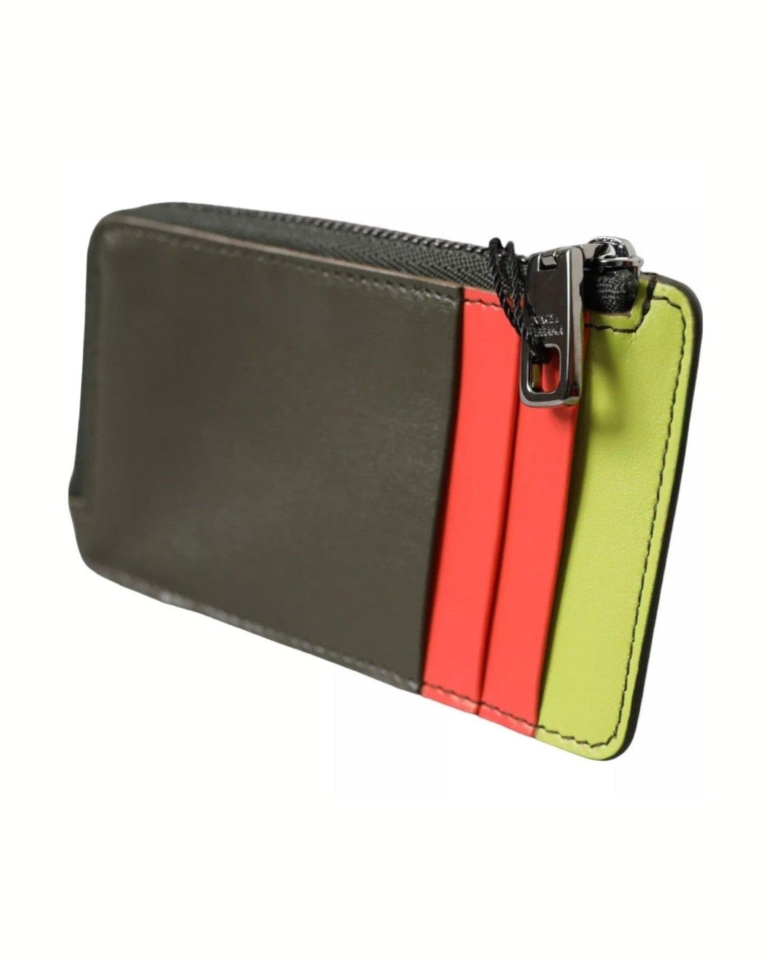 Dolce & Gabbana Multicolor Calfskin Leather Logo Card Holder Women Wallet Glam Steals