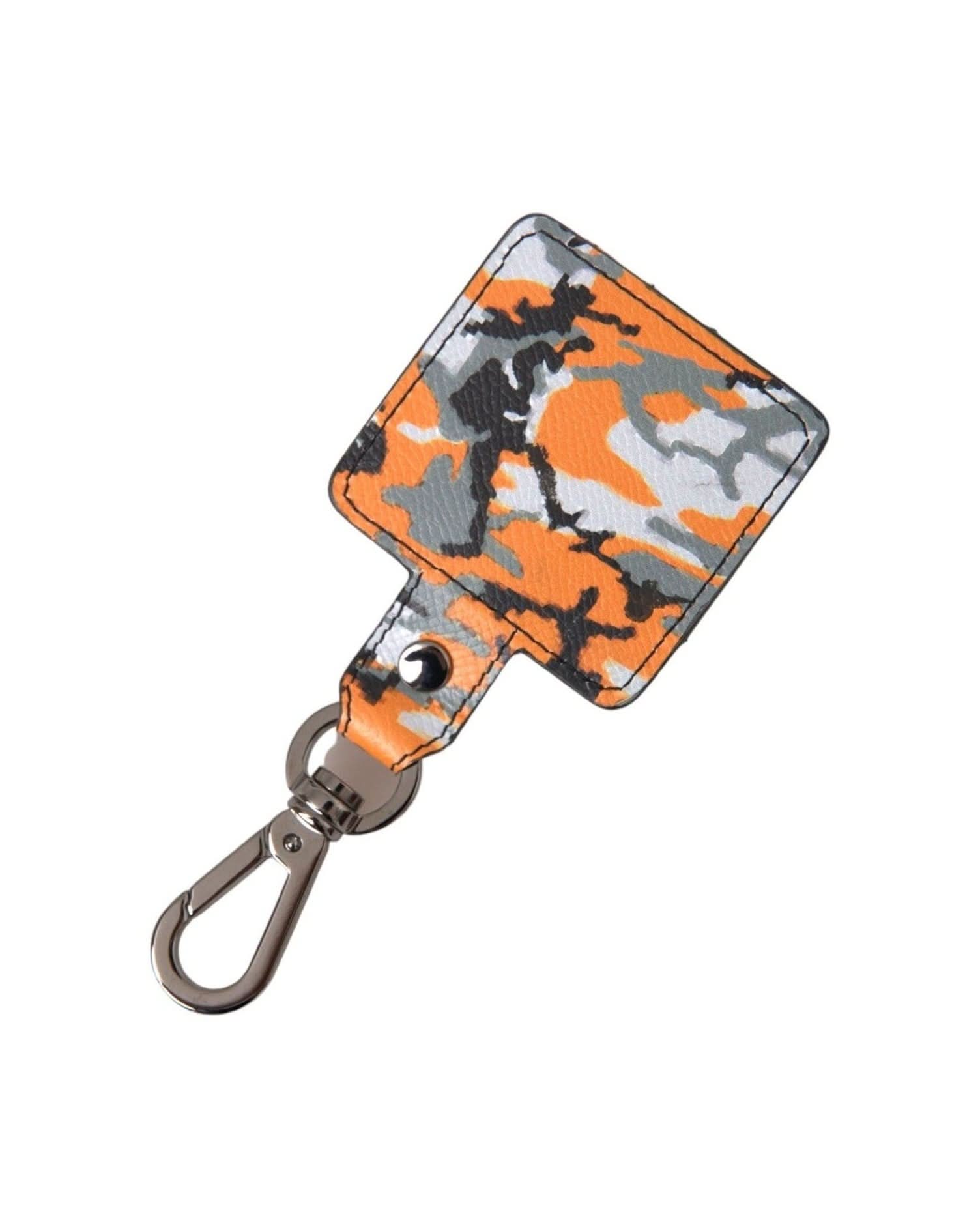 Dolce & Gabbana Multicolor Camouflage Print Leather Metal Airpods Case Headphone & Headset Accessories