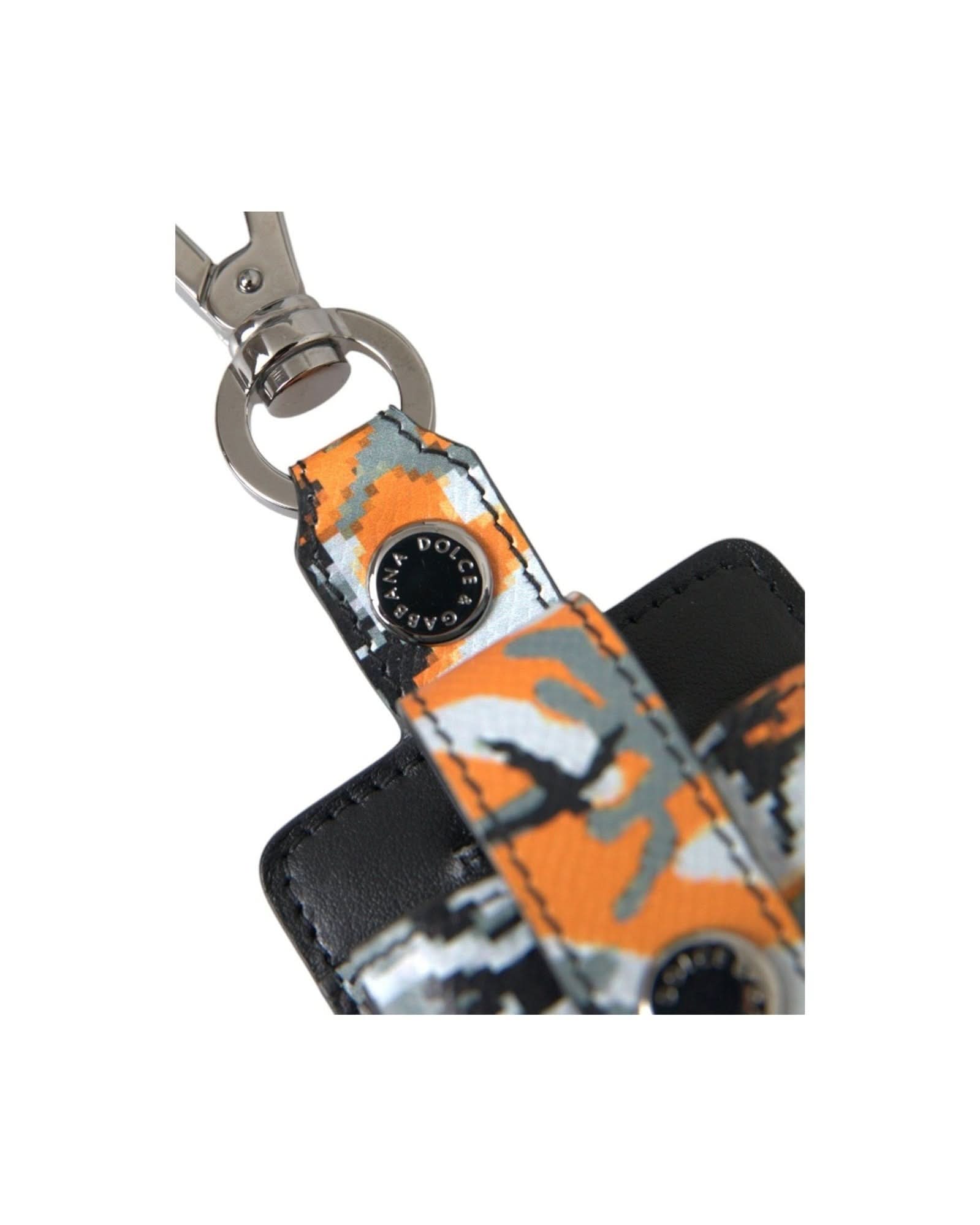 Dolce & Gabbana Multicolor Camouflage Print Leather Metal Airpods Case Headphone & Headset Accessories