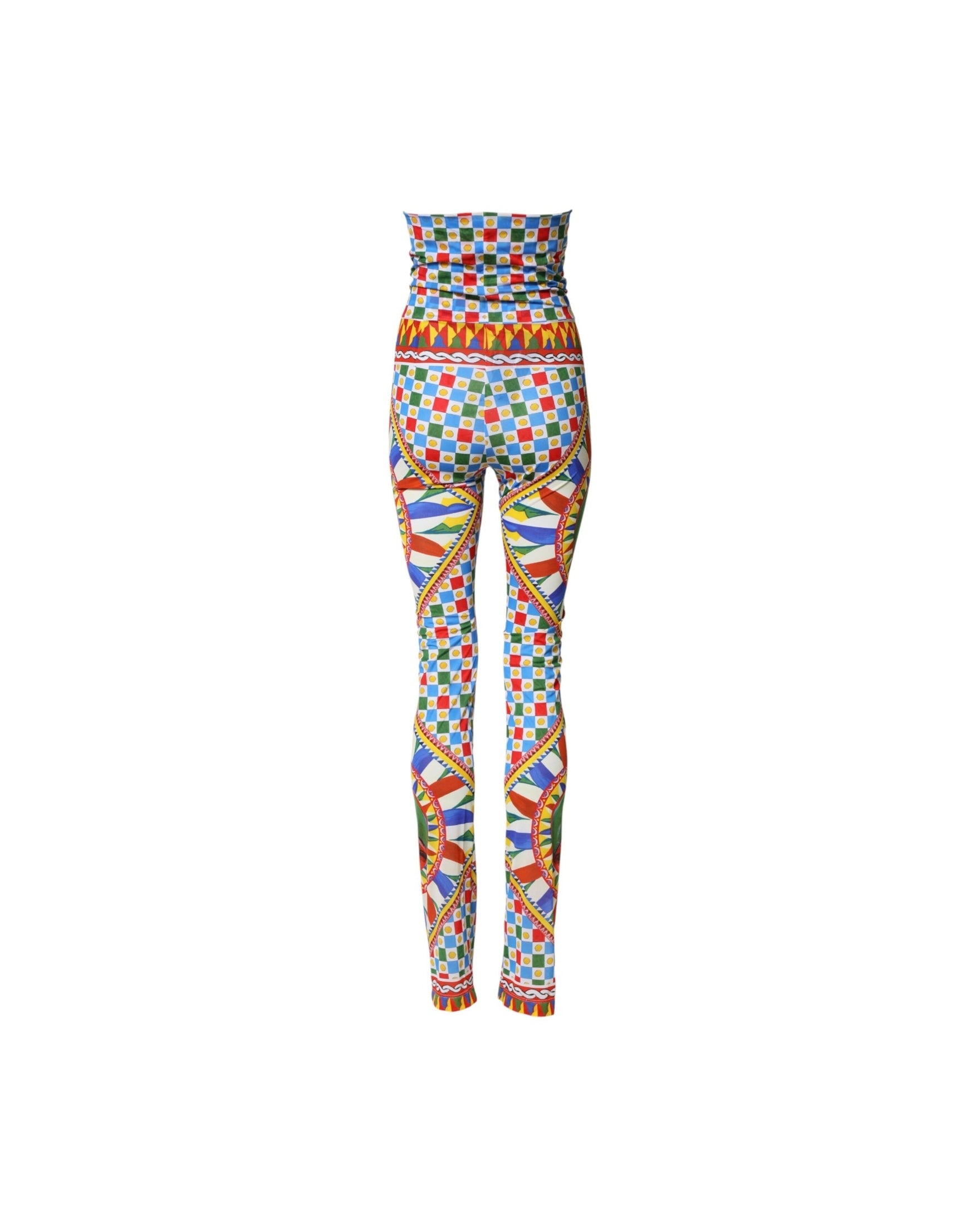 Dolce & Gabbana Multicolor Carretto Leggings High Waist Pant
