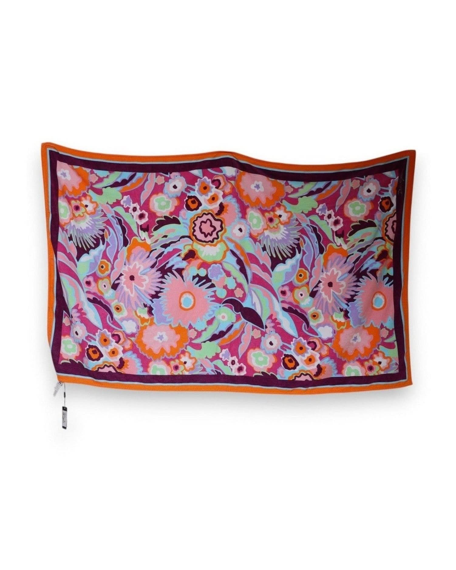 Dolce & Gabbana Multicolor Cotton Floral Print Beach Towel Beach Towels