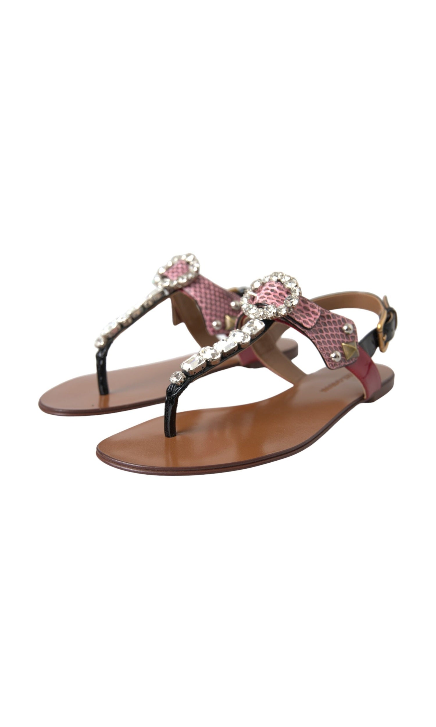 Dolce & Gabbana Multicolor Crystal Sandals Flip Flops Shoes Glam Steals