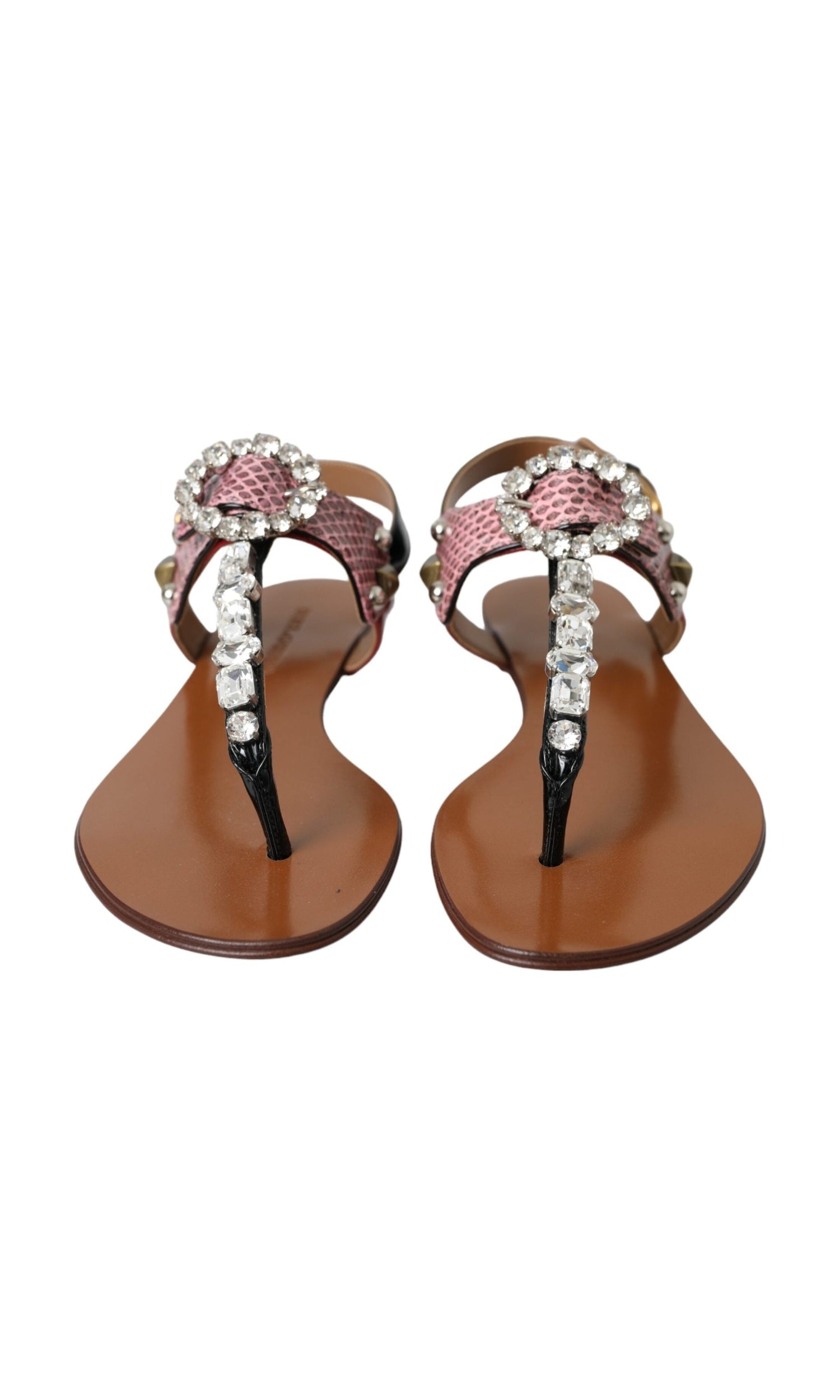 Dolce & Gabbana Multicolor Crystal Sandals Flip Flops Shoes Glam Steals