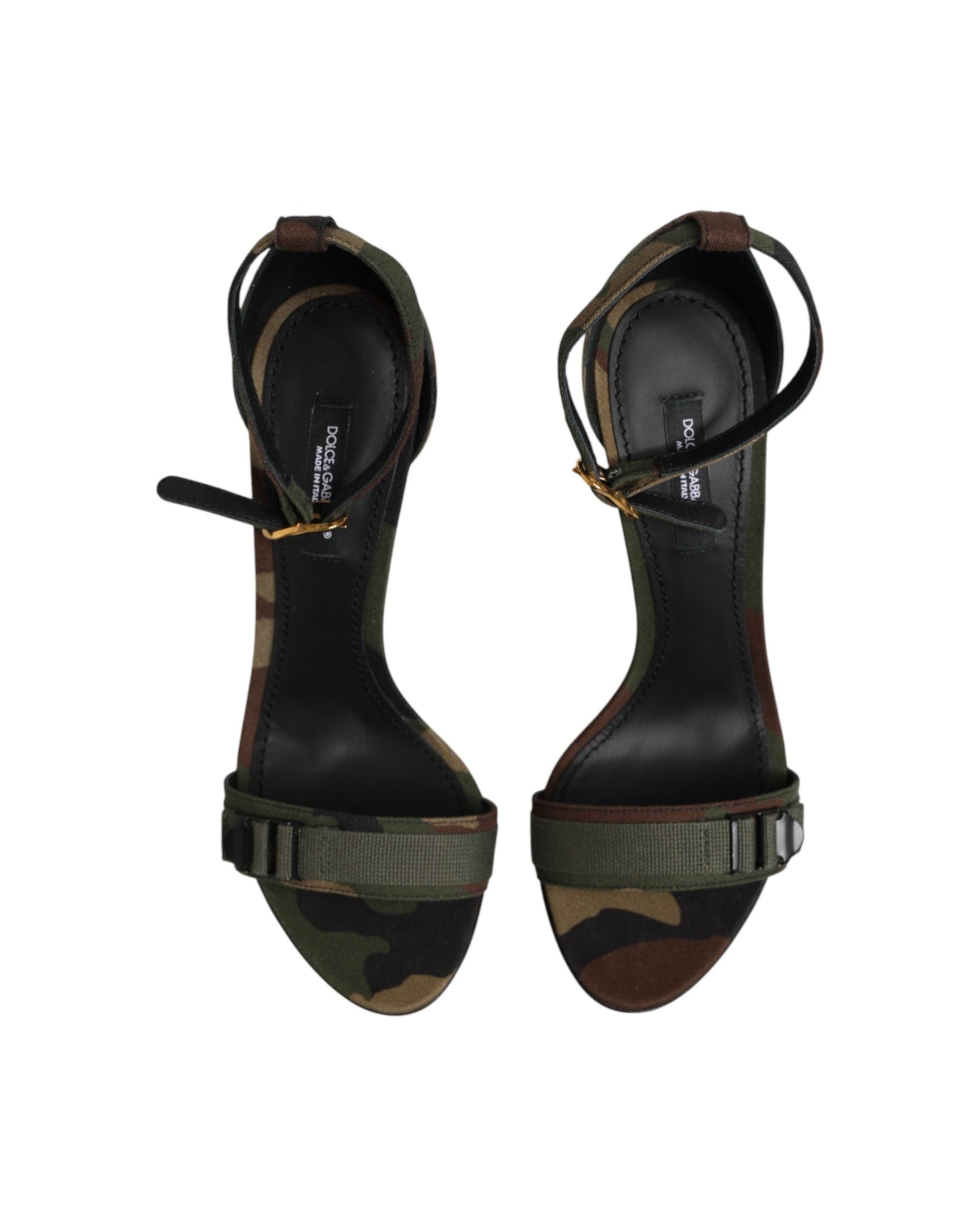Dolce & Gabbana Multicolor Dg Logo Heels Camouflage Sandals Glam Steals