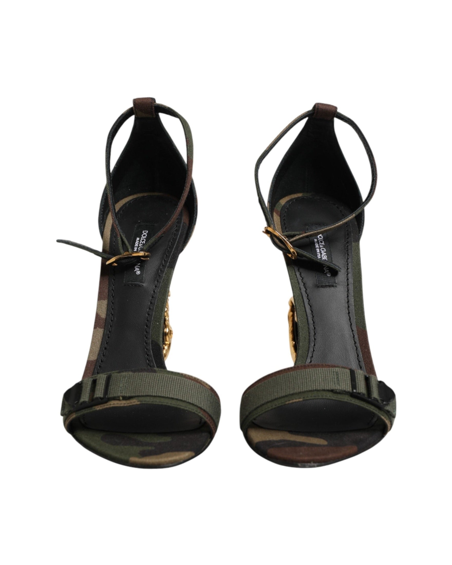 Dolce & Gabbana Multicolor Dg Logo Heels Camouflage Sandals Glam Steals