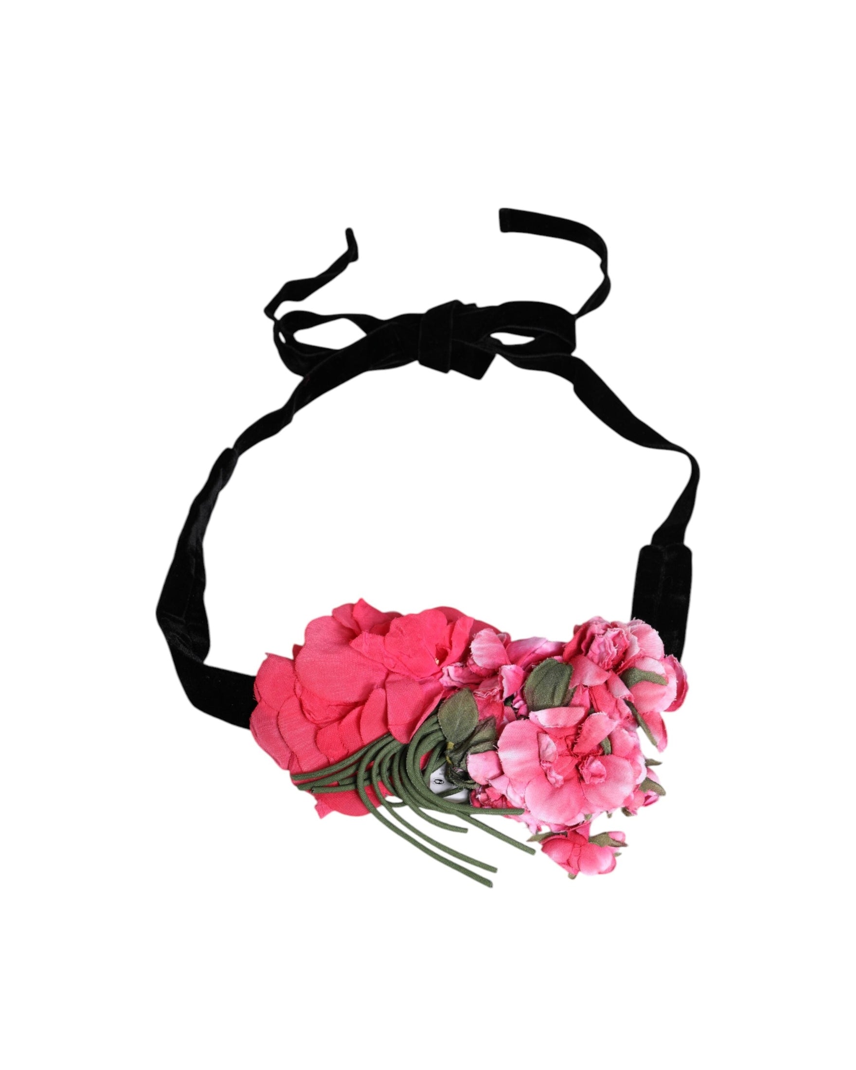 Dolce & Gabbana Multicolor Floral Applique Detail Tie Belt Glam Steals