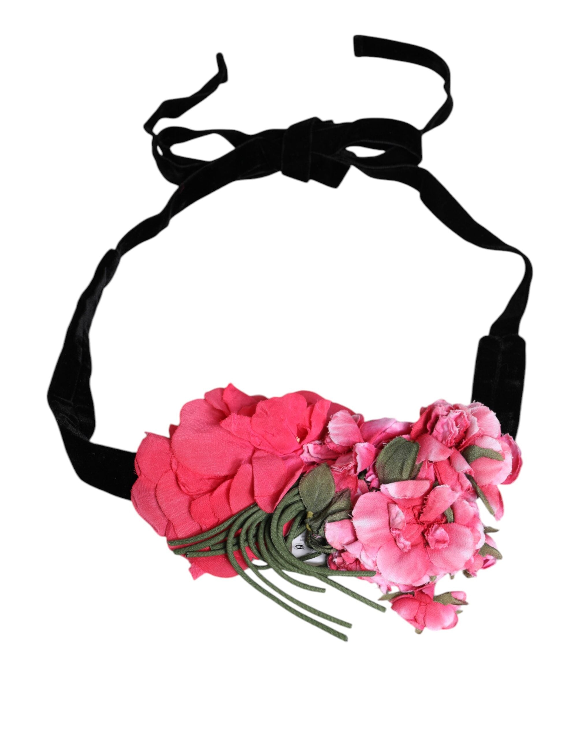 Dolce & Gabbana Multicolor Floral Applique Detail Tie Belt Glam Steals