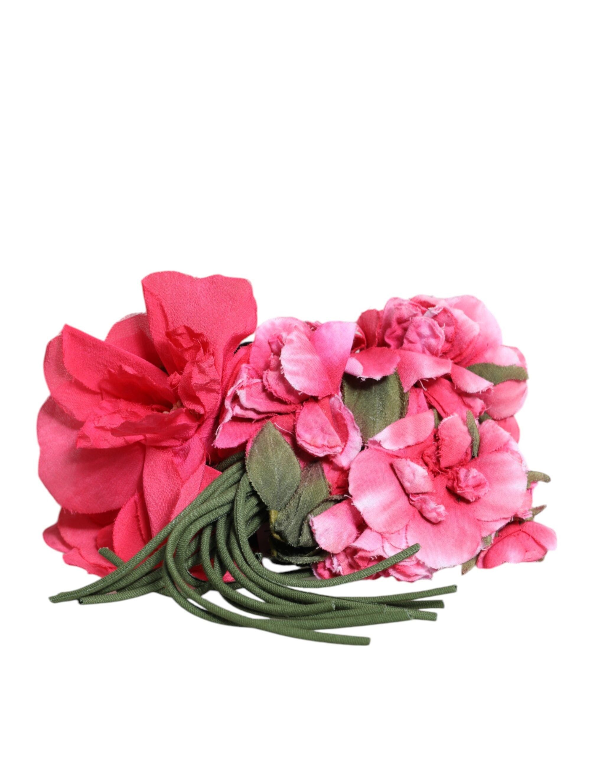 Dolce & Gabbana Multicolor Floral Applique Detail Tie Belt Glam Steals