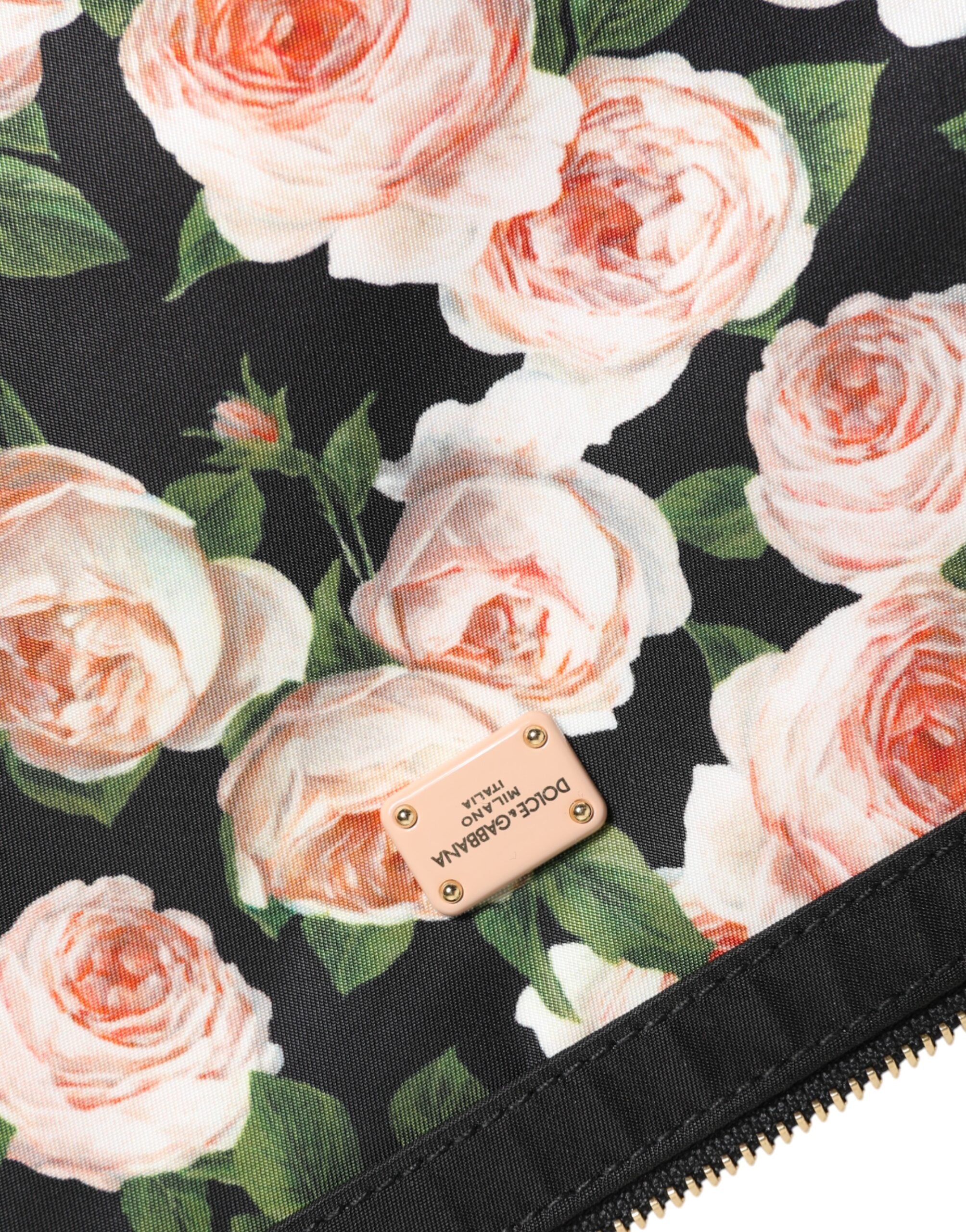 Dolce & Gabbana Multicolor Floral Dg Plaque Clutch Women Pouch Borse Bag Glam Steals