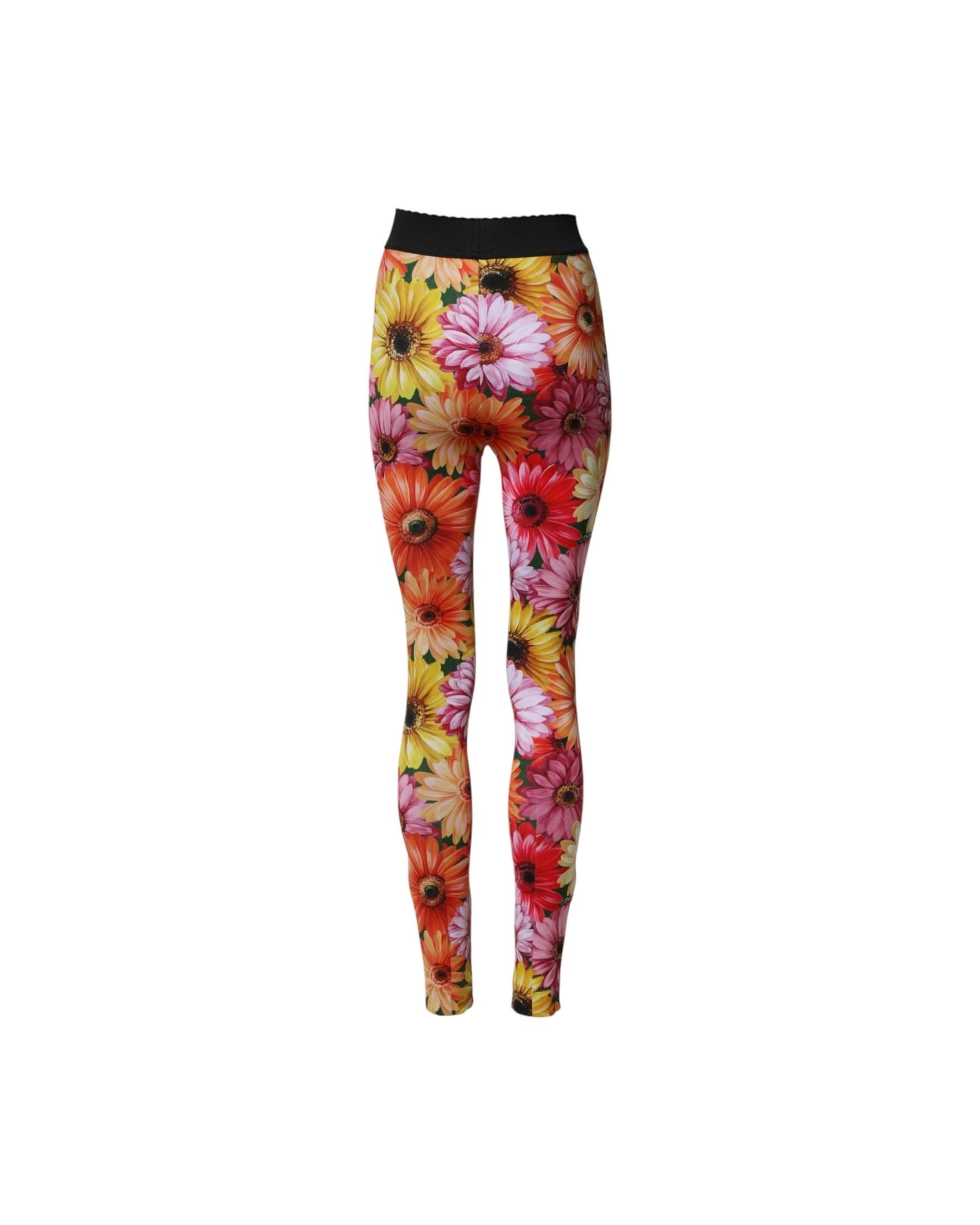 Dolce & Gabbana Multicolor Floral Leggings Stretchwaist Pant