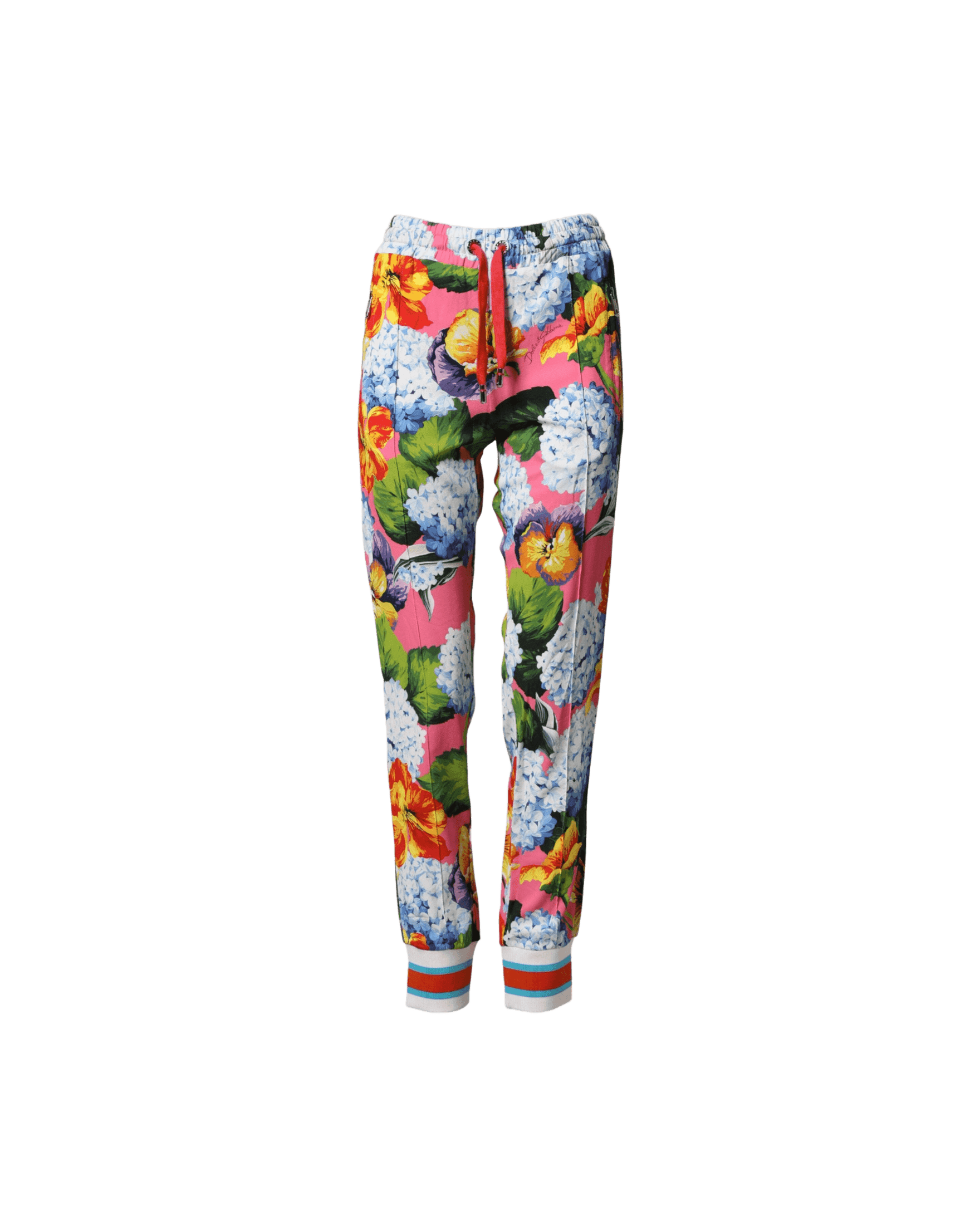 Dolce & Gabbana Multicolor Floral Mid Waist Jogger Pant Trousers