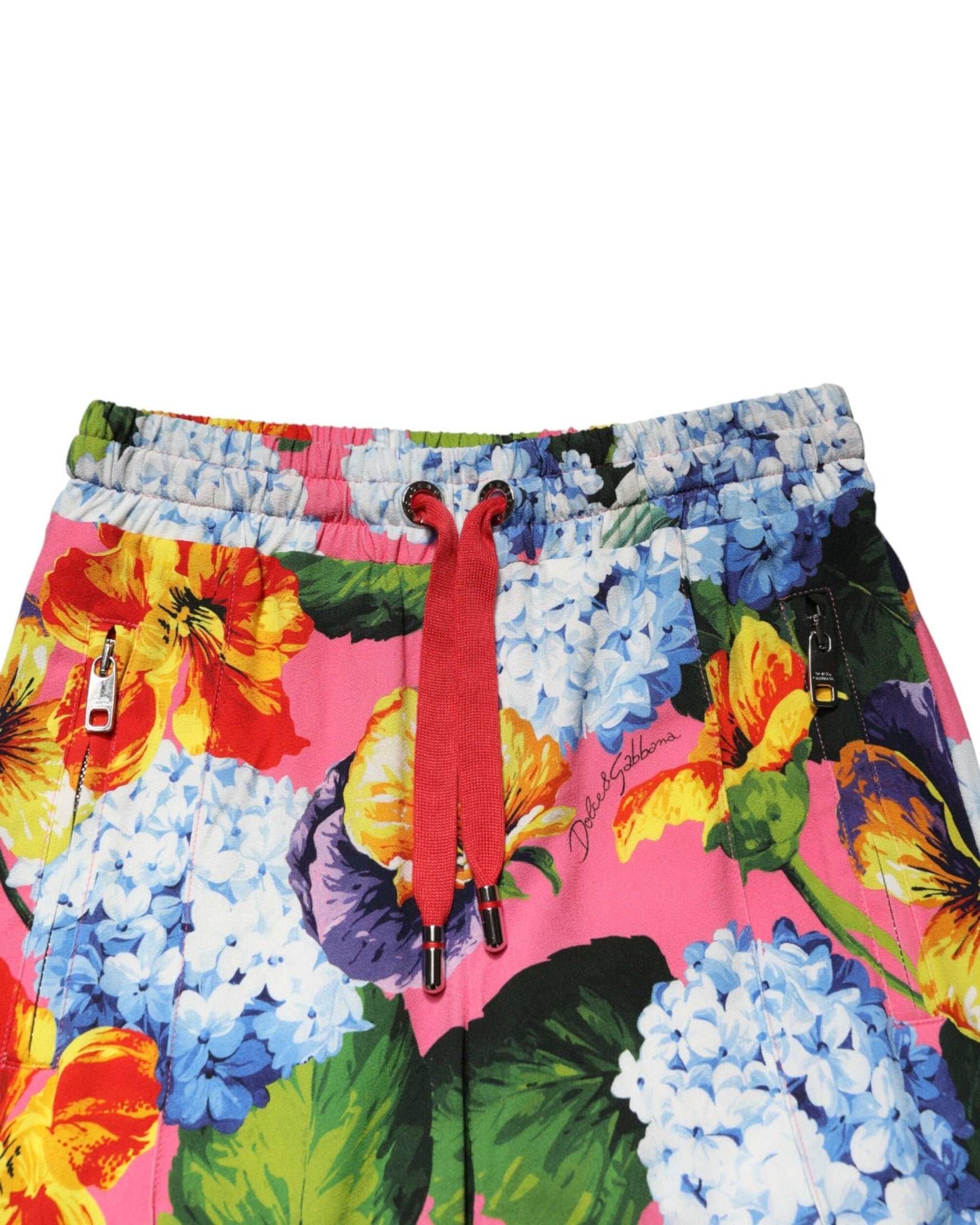 Dolce & Gabbana Multicolor Floral Mid Waist Jogger Pant Trousers