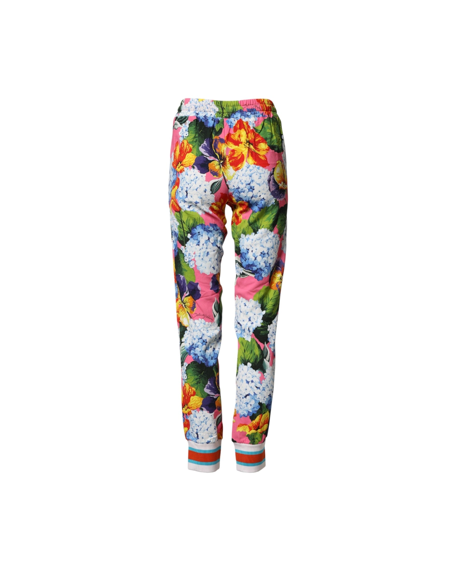 Dolce & Gabbana Multicolor Floral Mid Waist Jogger Pant Trousers