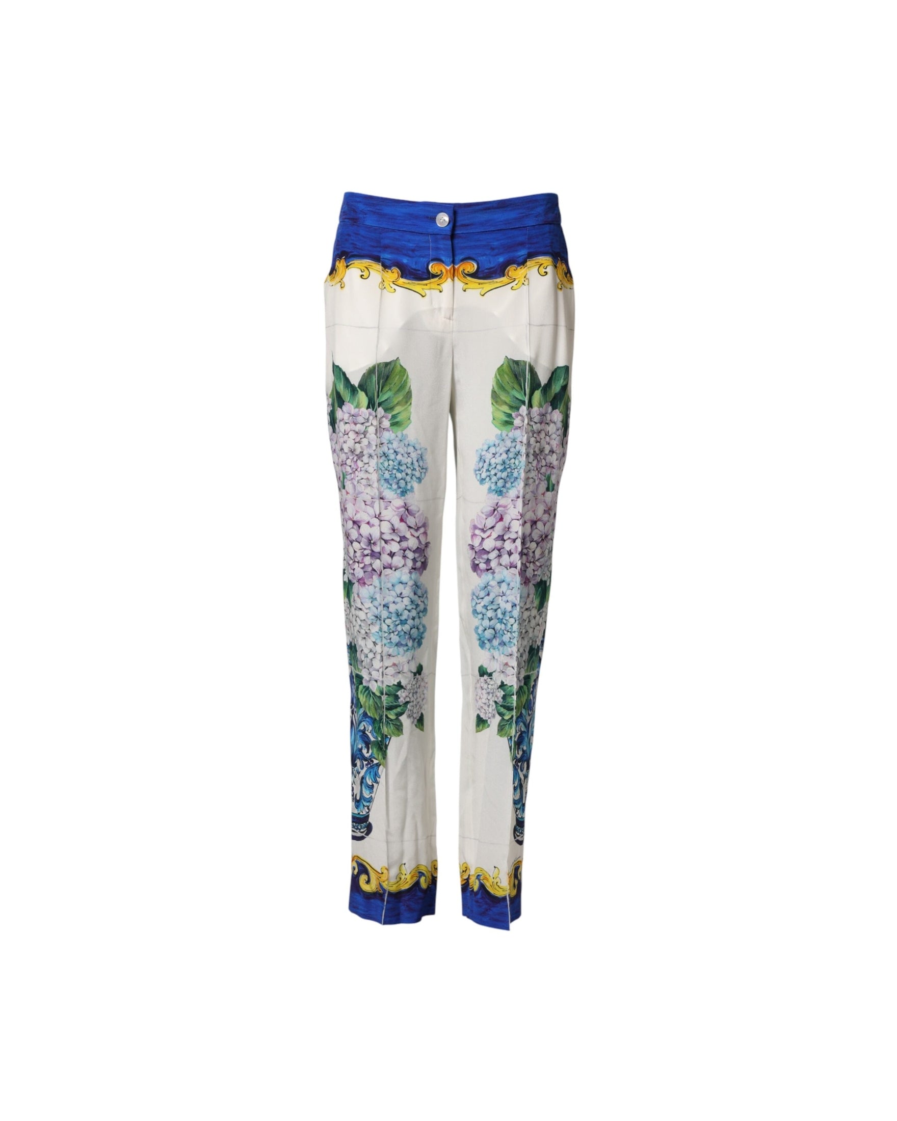 Dolce & Gabbana Multicolor Floral Pattern Straight Leg Pant Glam Steals