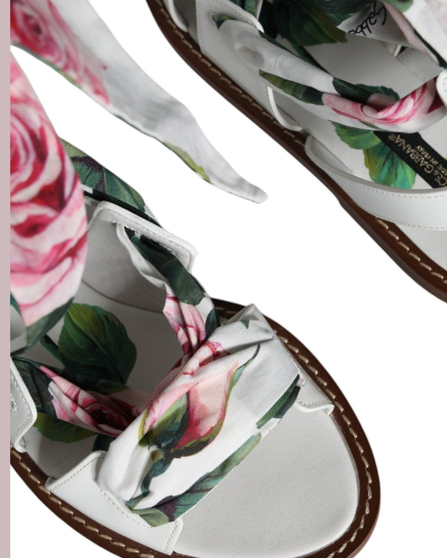 Dolce & Gabbana Multicolor Floral Print Ankle Wrap Sandals Shoes Sandals