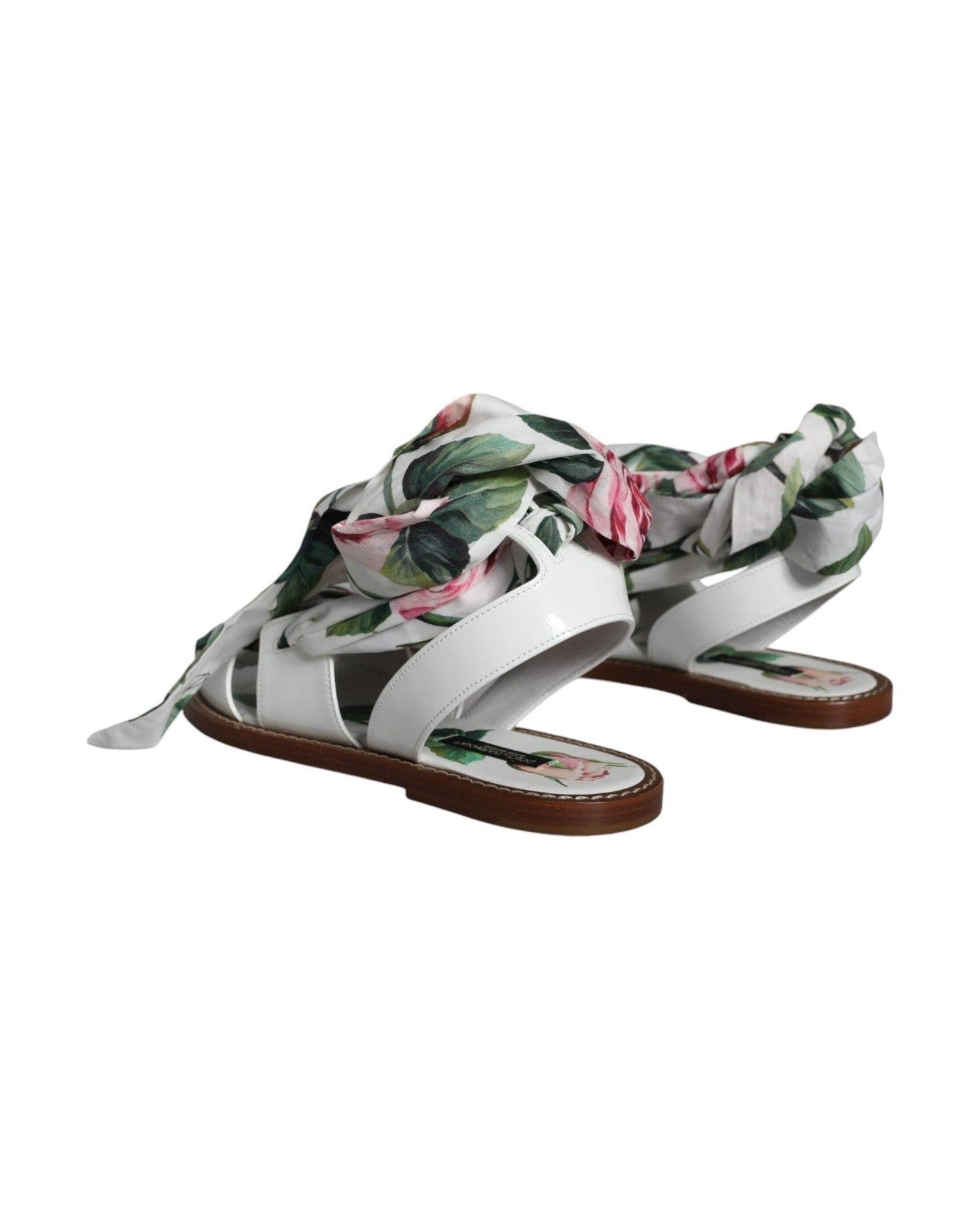 Dolce & Gabbana Multicolor Floral Print Ankle Wrap Sandals Shoes Glam Steals