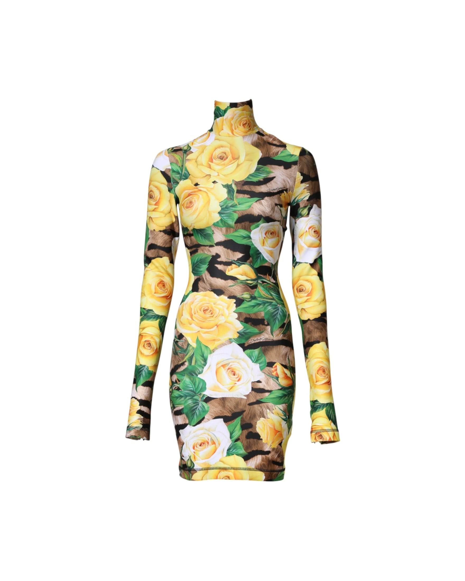 Dolce & Gabbana Multicolor Floral Print Sheath Mini Dress Dresses