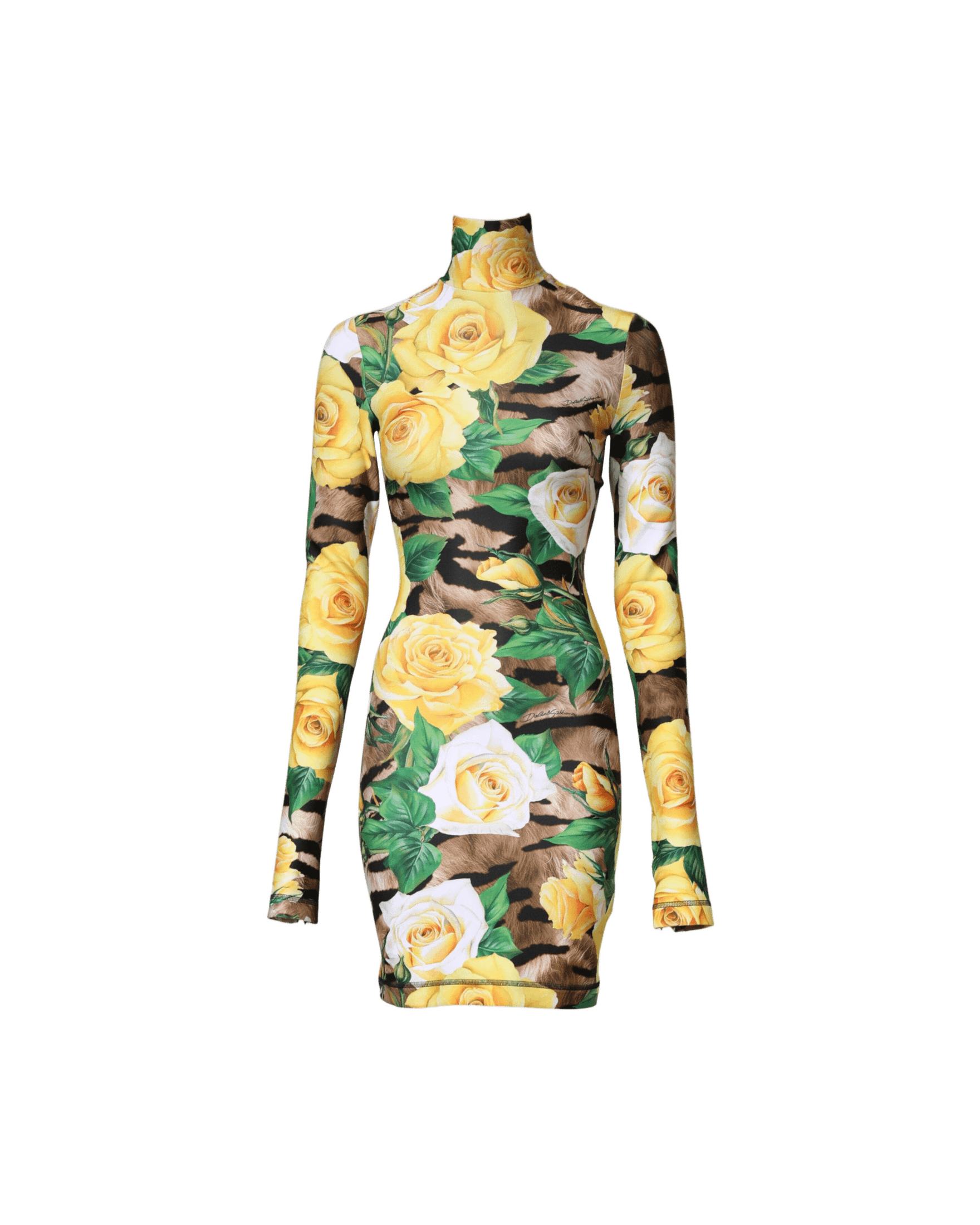 Dolce & Gabbana Multicolor Floral Print Sheath Mini Dress Dresses