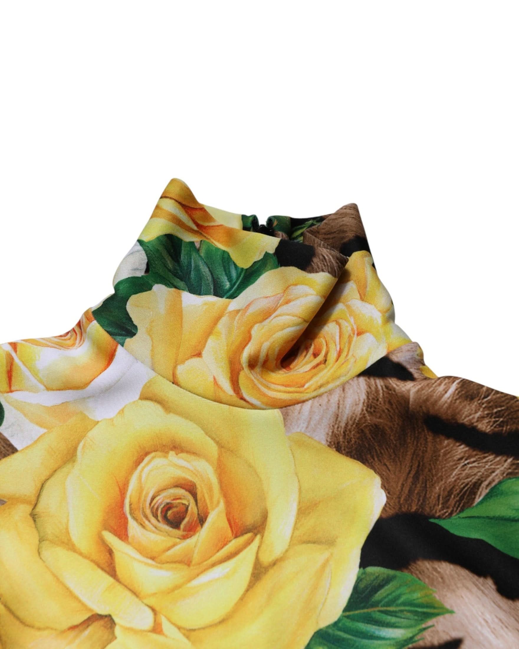 Dolce & Gabbana Multicolor Floral Print Sheath Mini Dress Dresses
