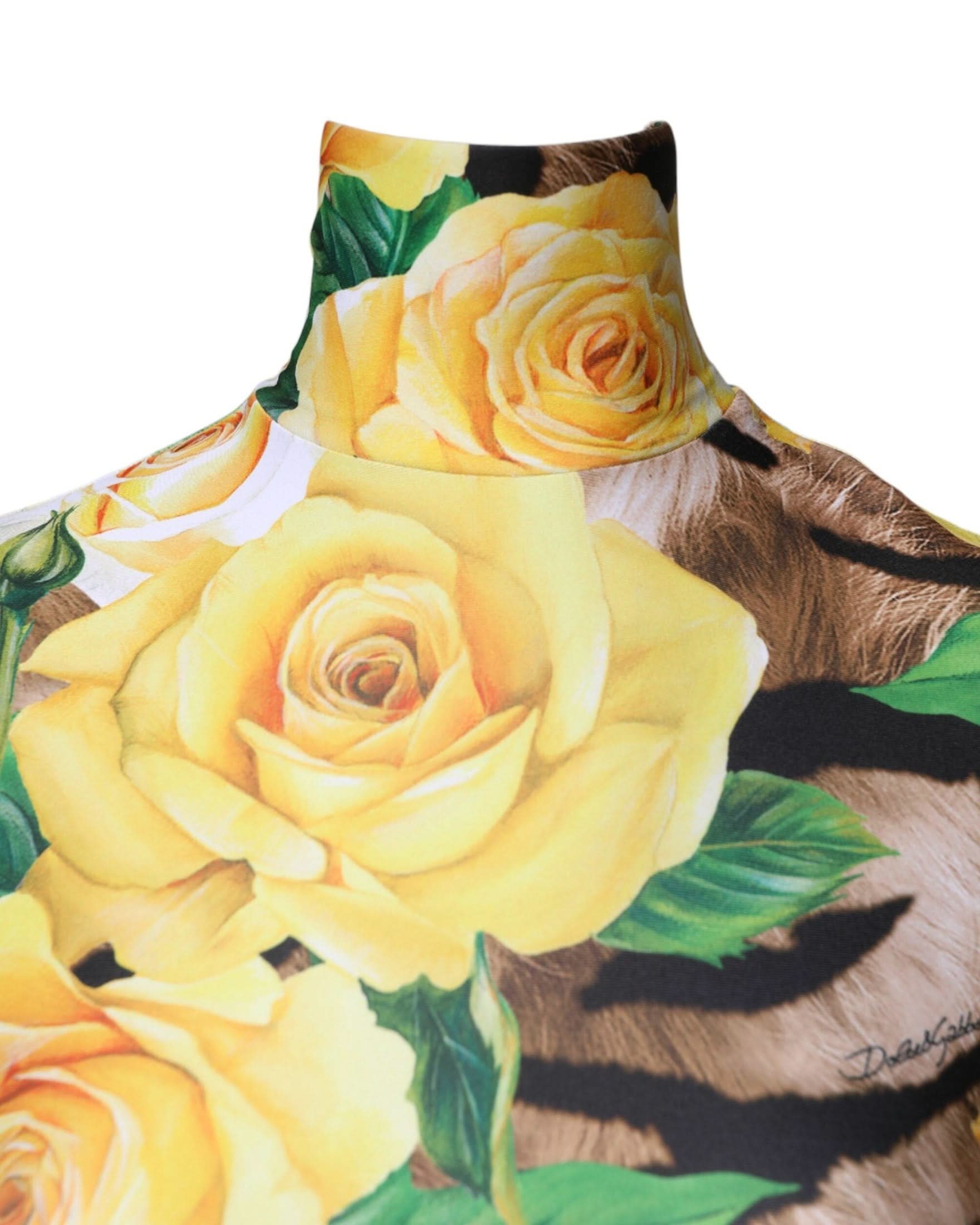 Dolce & Gabbana Multicolor Floral Print Sheath Mini Dress Dresses