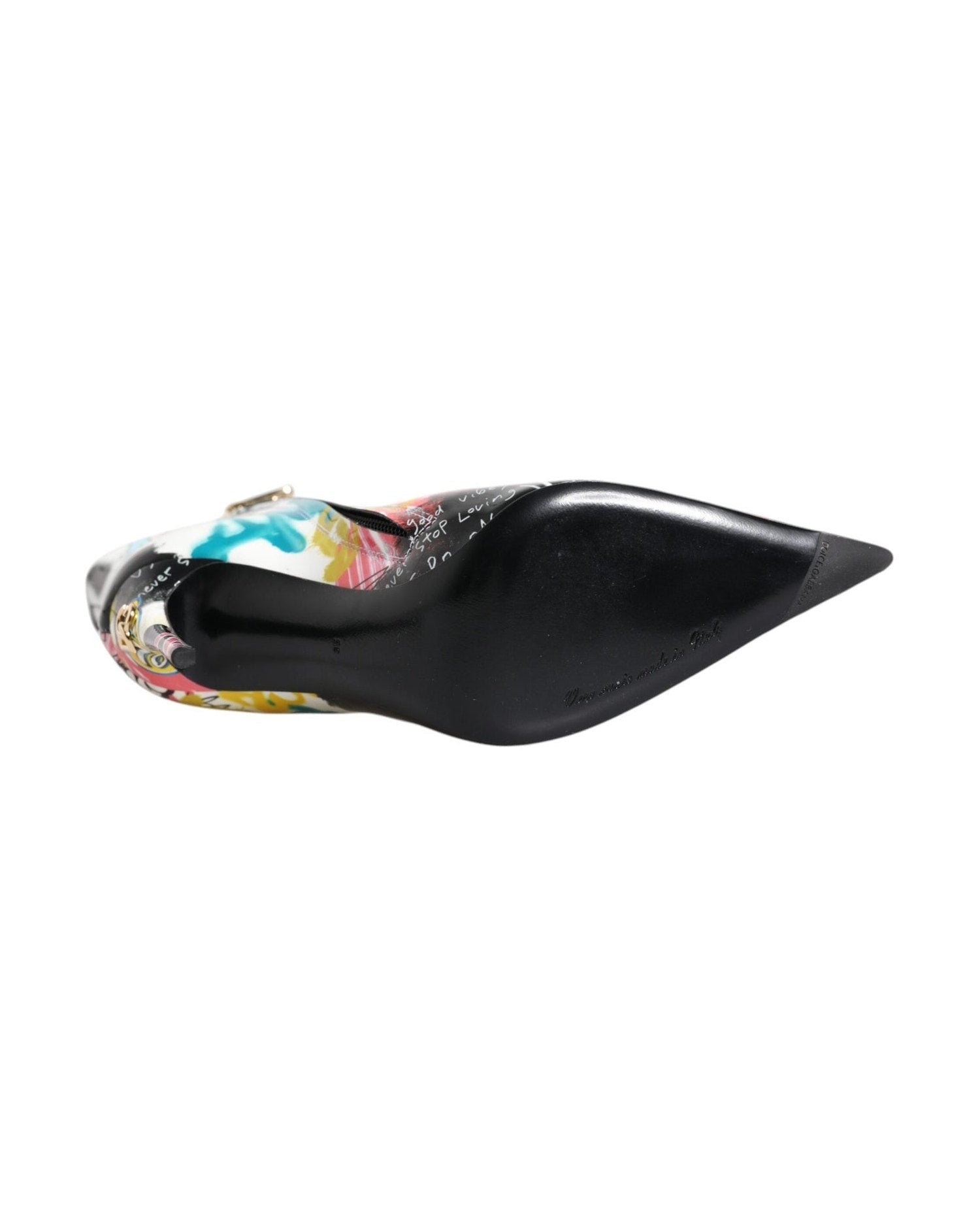 Dolce & Gabbana Multicolor Graffiti Keira Mid Calf Boots Shoes Boots