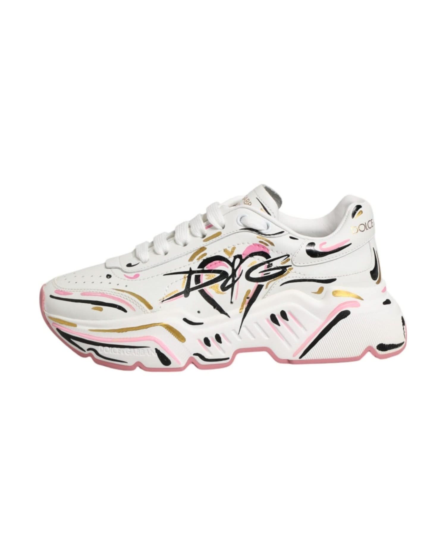 Dolce & Gabbana Multicolor Hand Painted Daymaster Sneaker Shoes Sneakers