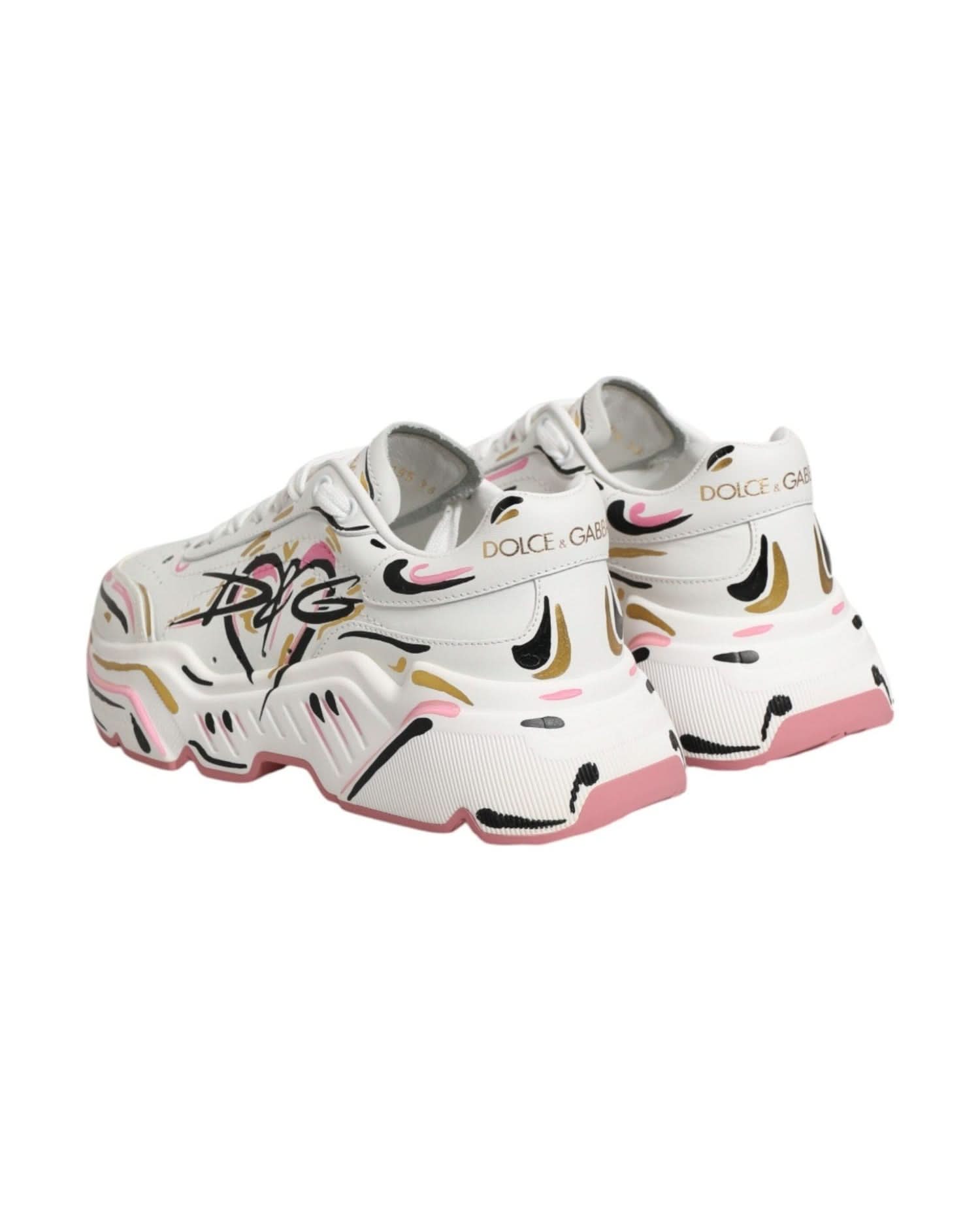 Dolce & Gabbana Multicolor Hand Painted Daymaster Sneaker Shoes Sneakers