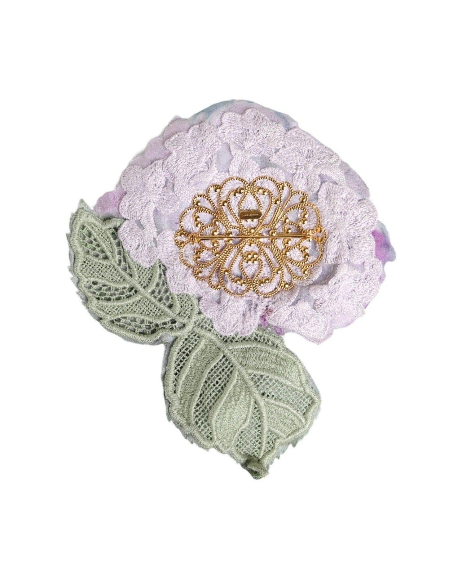 Dolce & Gabbana Hydrangea Brass Pin Multicolor Gold Brooch Glam Steals
