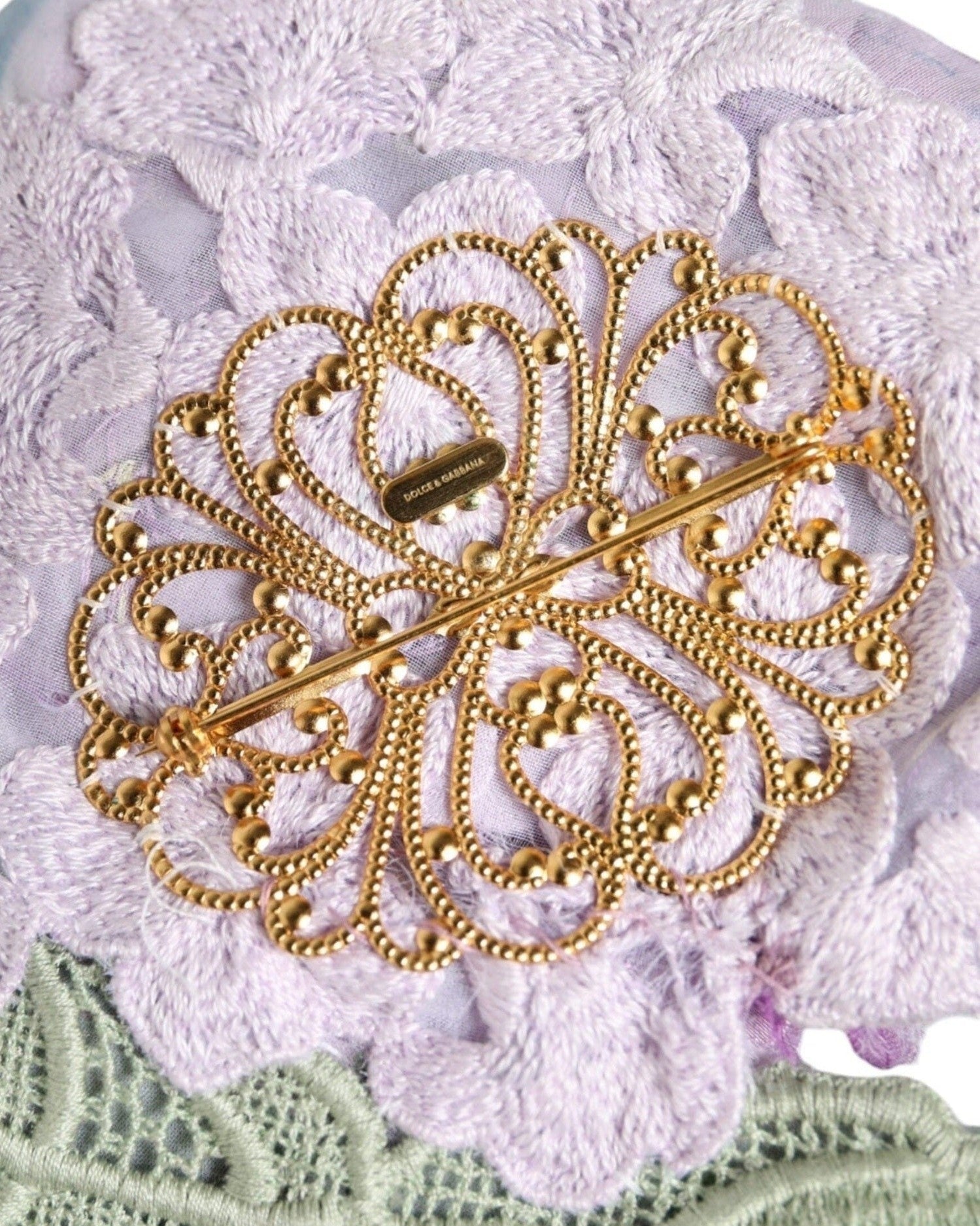 Dolce & Gabbana Hydrangea Brass Pin Multicolor Gold Brooch Glam Steals