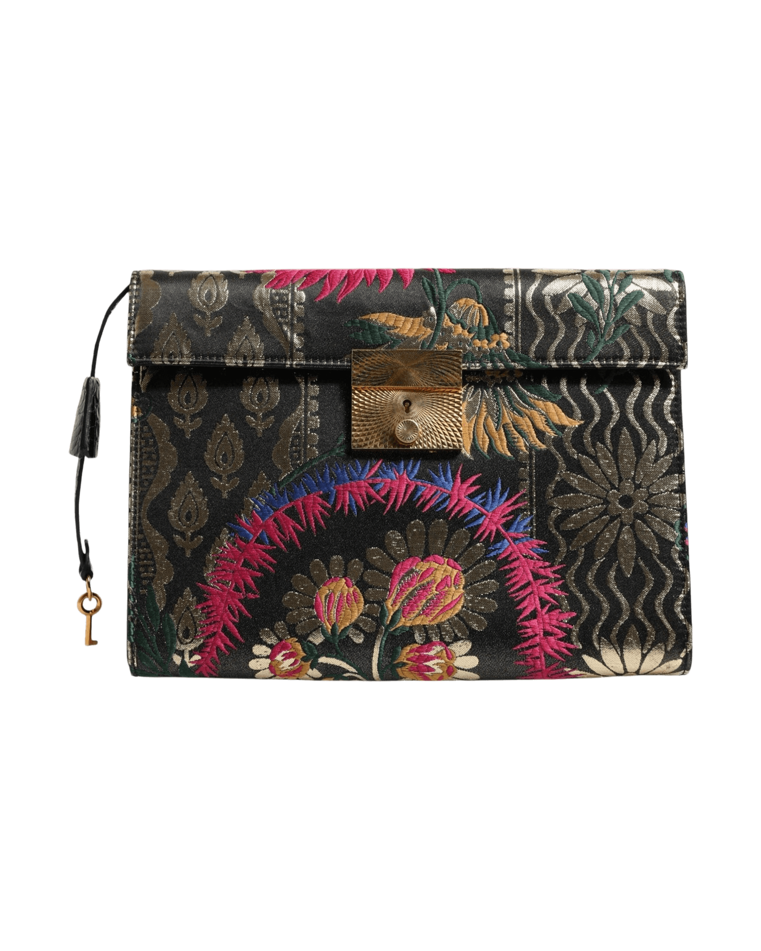 Dolce & Gabbana Multicolor Jacquard Floral Document Briefcase Bag Glam Steals