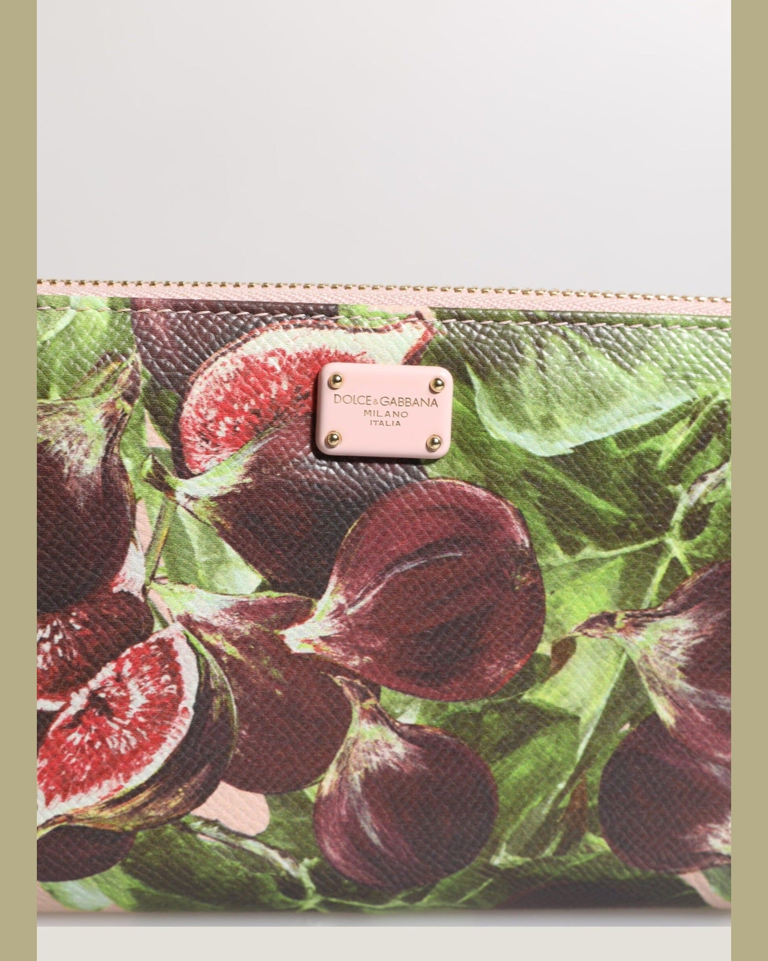 Dolce & Gabbana Multicolor Leather Fig Fruit Dauphine Zip Around Continental Wallet Glam Steals