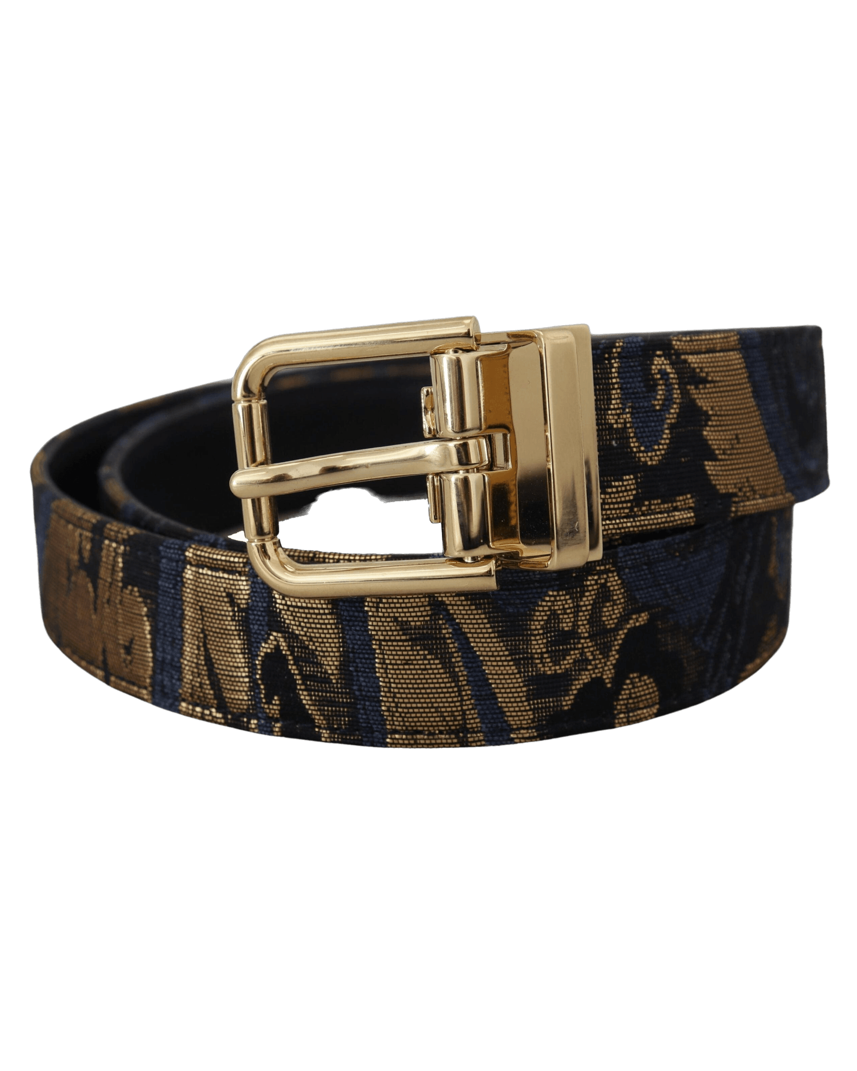 Dolce & Gabbana Multicolor Leather Jacquard Logo Buckle Belt Belts