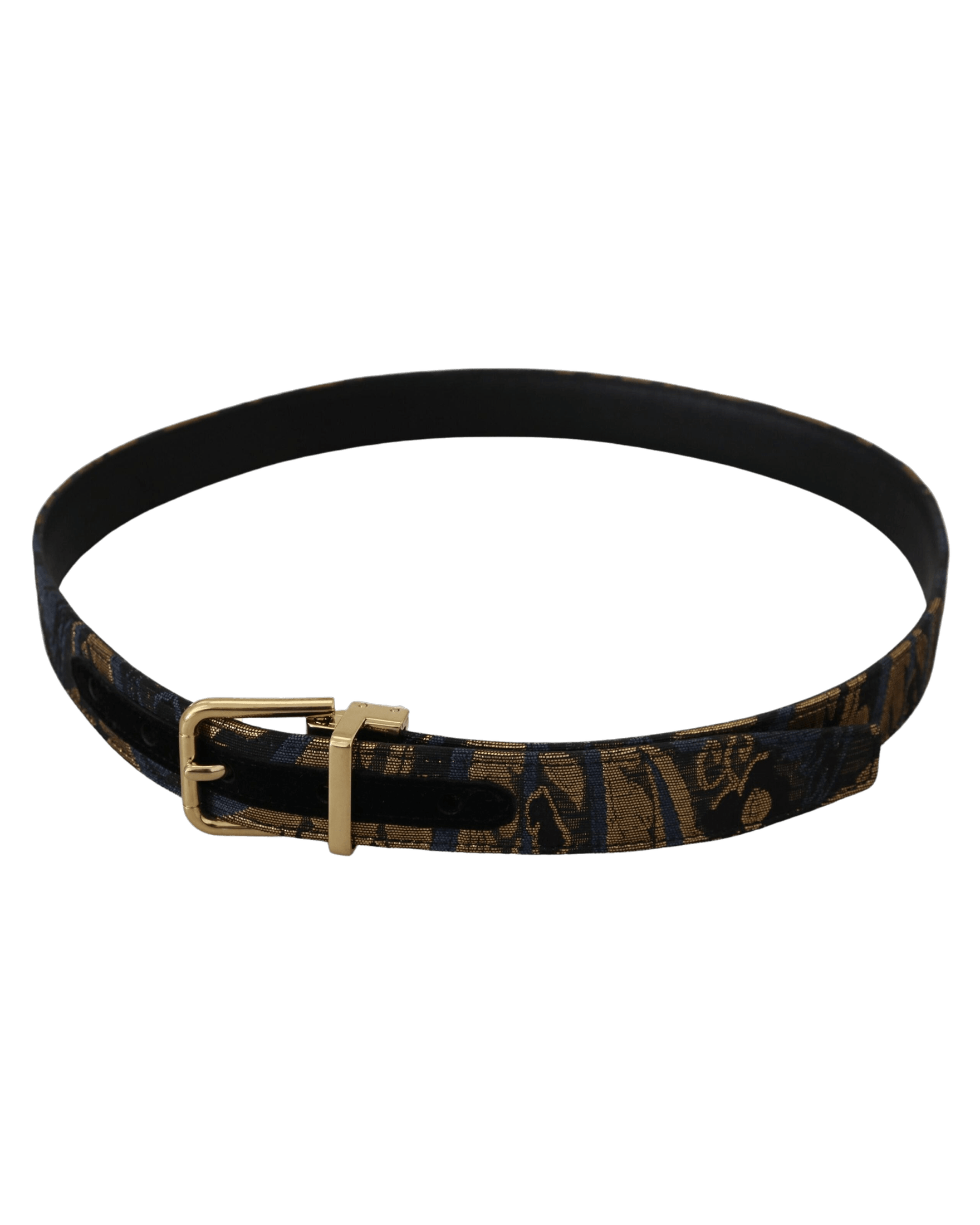 Dolce & Gabbana Multicolor Leather Jacquard Logo Buckle Belt Belts